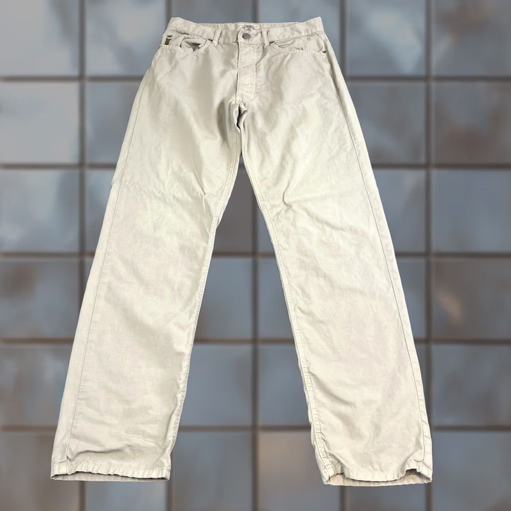 Vintage Armani Jeans Jeans Straight 30 32 Beige Vintage Italy Made Cotton Lightweight Mens Regular 5-Pocket Denim Size US 30 / EU 46 - 1 Thumbnail