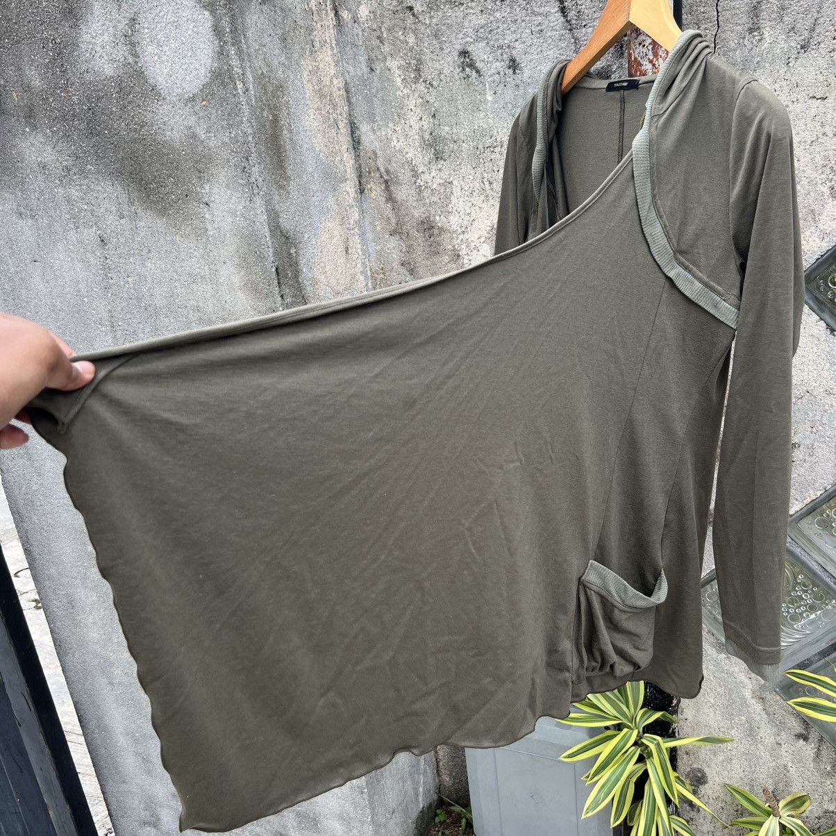 Tornado Mart “TORNADO MART” HOODED BATWING DRAPE CARDIGAN ASYMMETRICAL Size S / US 4 / IT 40 - 5 Thumbnail