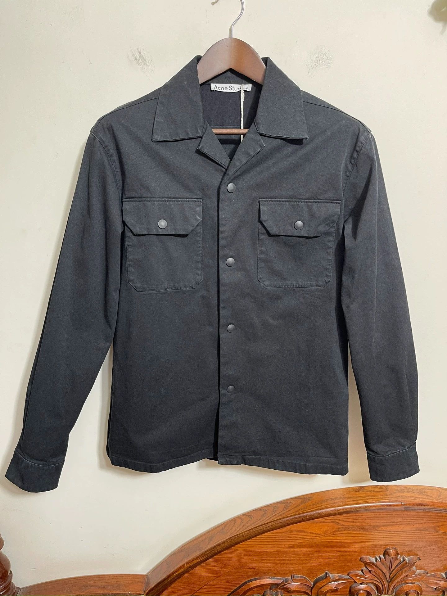 Acne Studios Acne Studios Cuban Collar Black Slim Shirt 44 Size US S / EU 44-46 / 1 - 1 Thumbnail