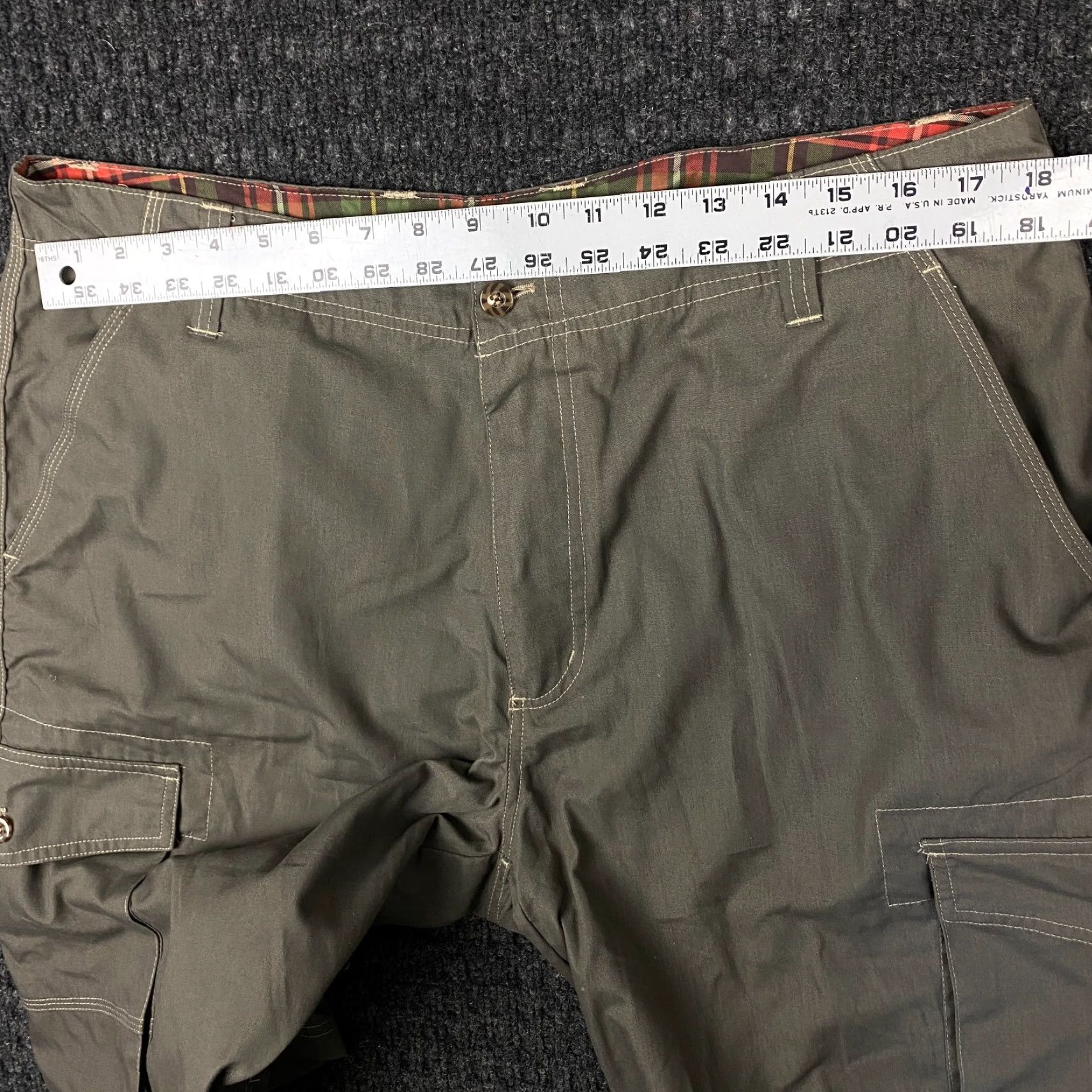 Vintage KXKY Cargo Shorts Mens 36 Green Baggy Relaxed Casual Workwear Cotton Blend Canvas Shorts Size US 36 / EU 52 - 6 Thumbnail