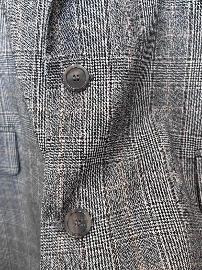 Balenciaga Balenciaga Sleeve Side Letter Logo Checkered Blazer Jacket Size 4XL / US 24-26 - 3 Thumbnail