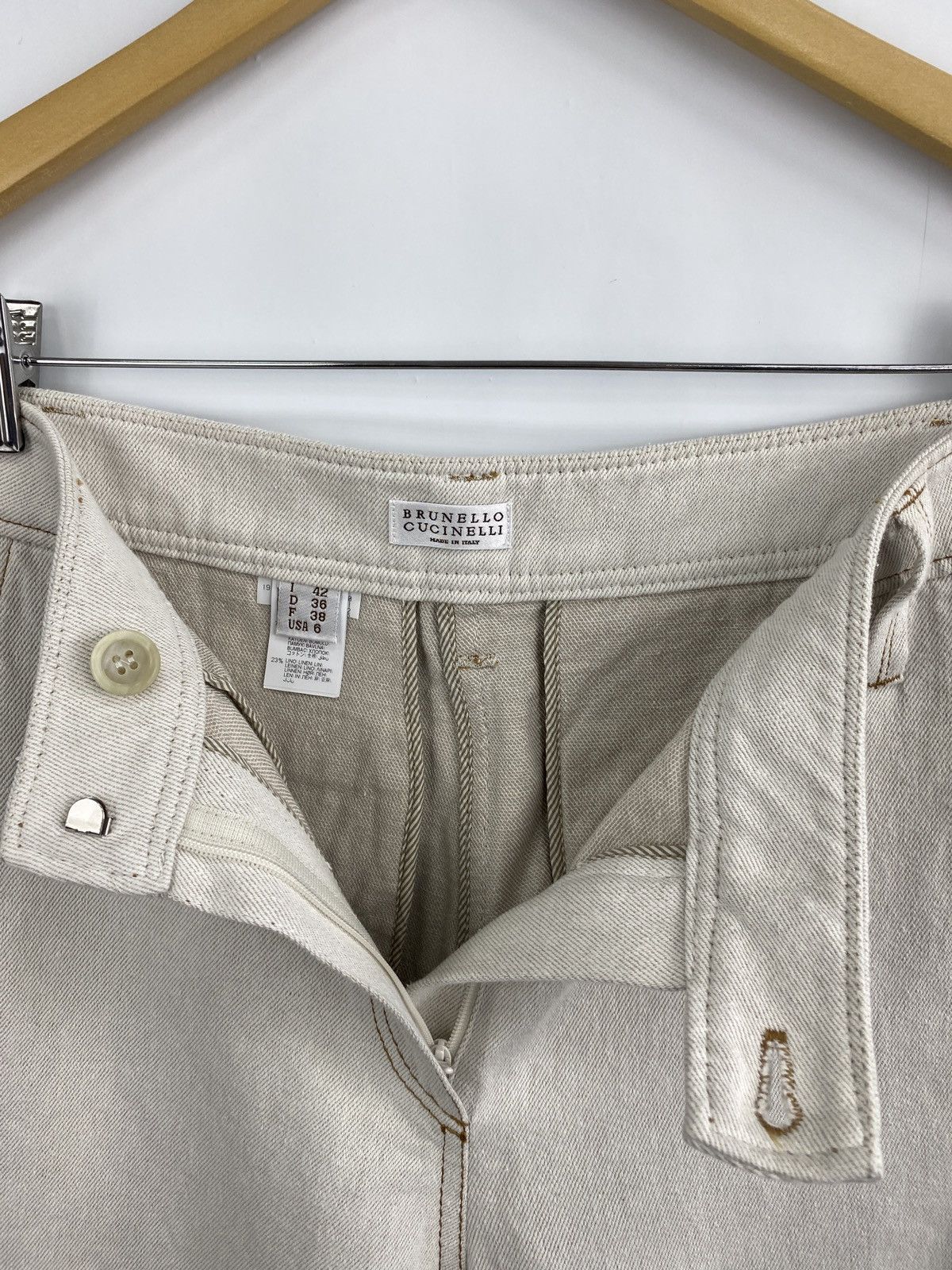 Brunello Cucinelli 🇮🇹 Brunello Cucinelli Linen 23% Pants Rare Retro Size 28" / US 6 / IT 42 - 4 Thumbnail