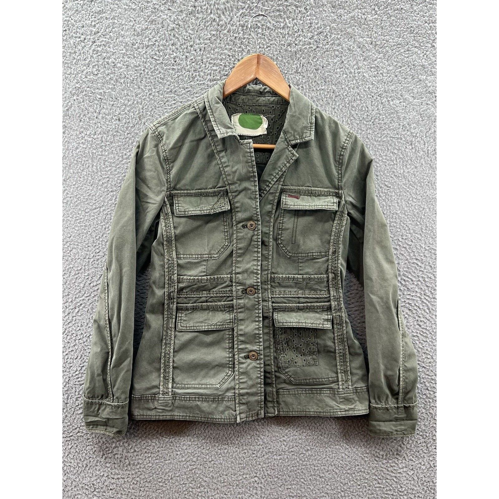 Anthropologie Anthropologie Olive Green Military Button Boho Jacket Sz. XS Size XS / US 0-2 / IT 36-38 - 1 Thumbnail