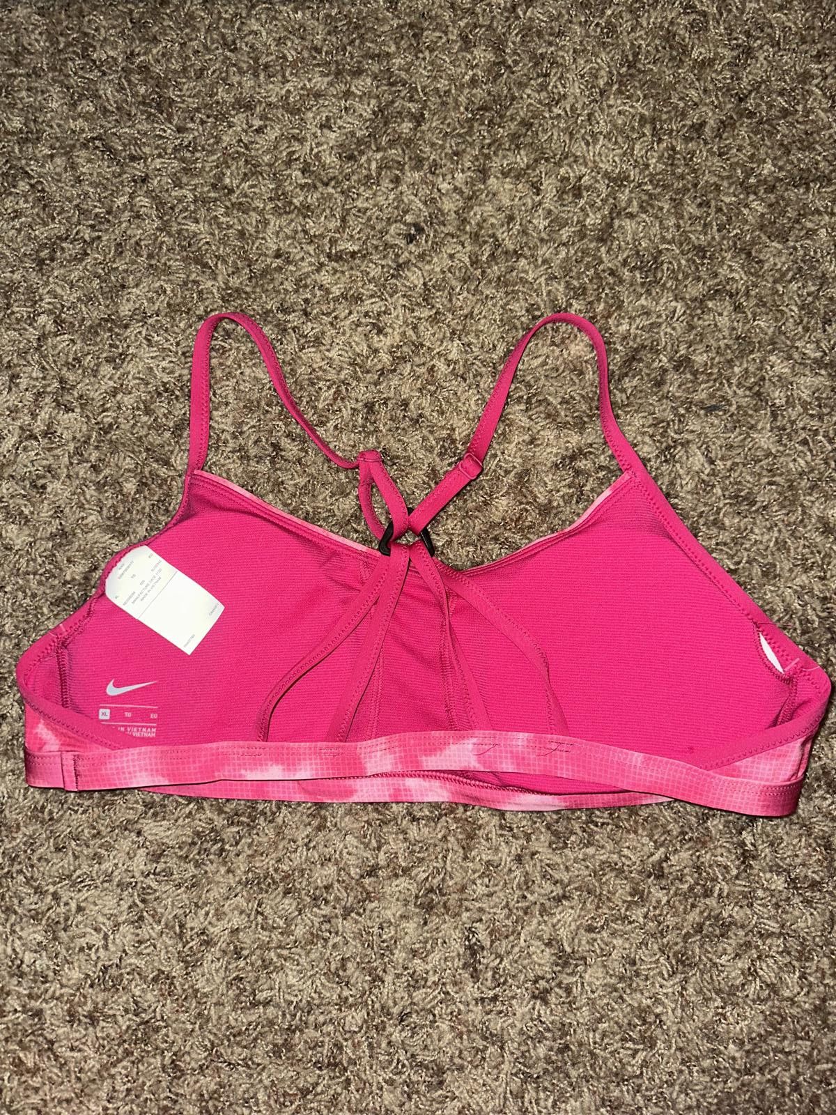 Nike Nike Stretch Crossback Lined Swimsuit Top Fireberry Size ONE SIZE - 3 Thumbnail