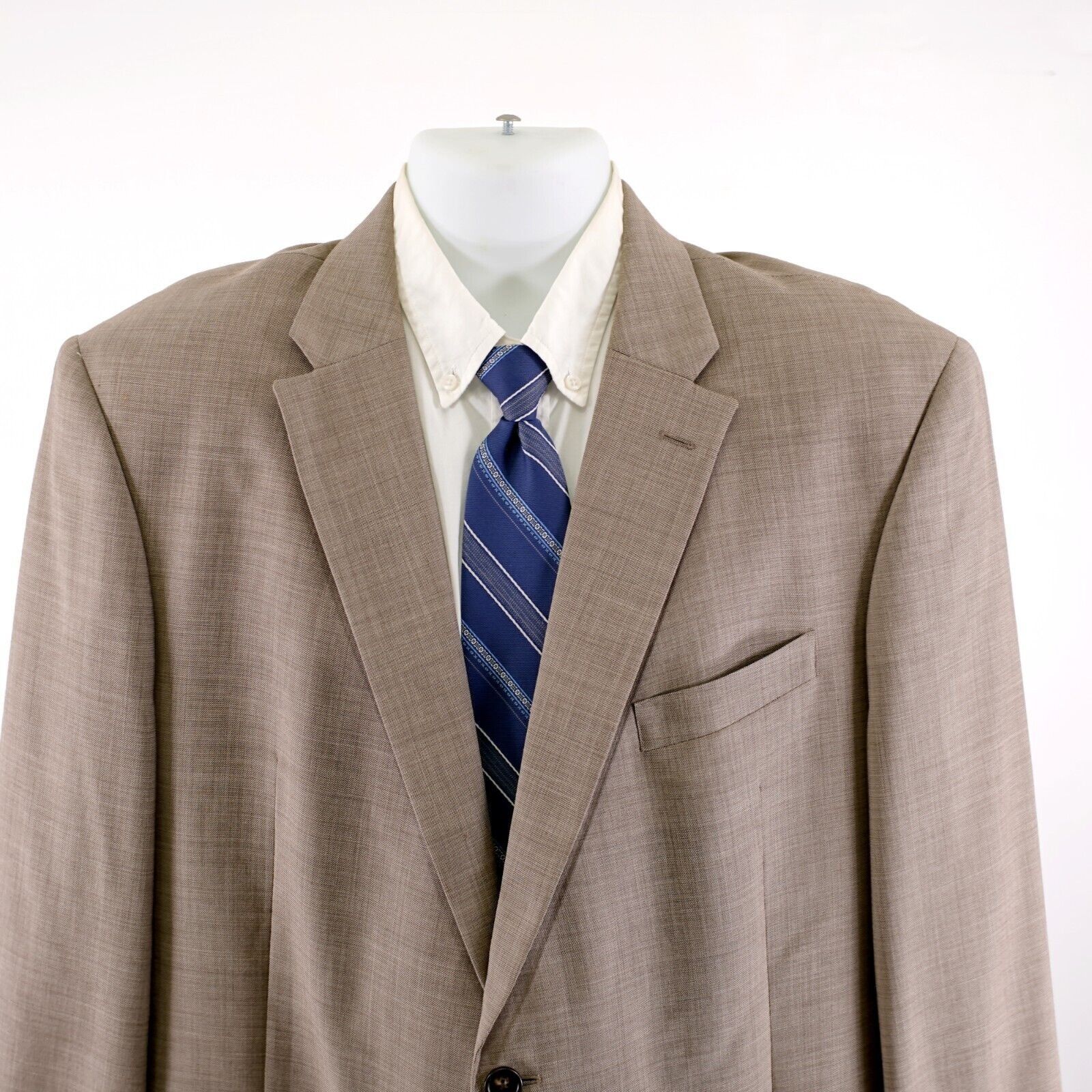 Tommy Hilfiger Tommy Hilfiger Brown Tan Sharkskin Wool 44R 2 Button Blazer Size 44R - 1 Thumbnail