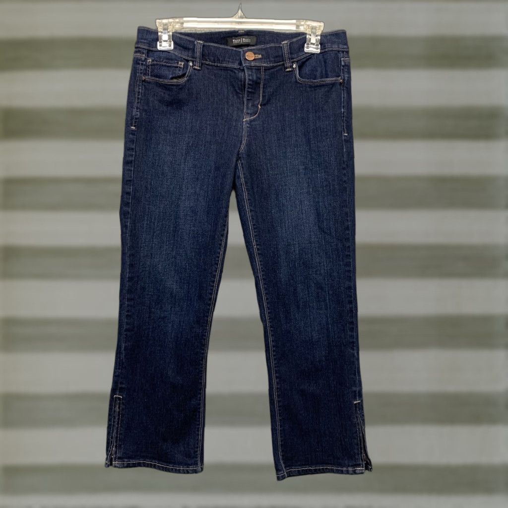 White House Black Market White House Black Market Jeans 6 Nior Blue Denim Cropped Dark Wash Regular Women Size 28" / US 6 / IT 42 - 1 Thumbnail