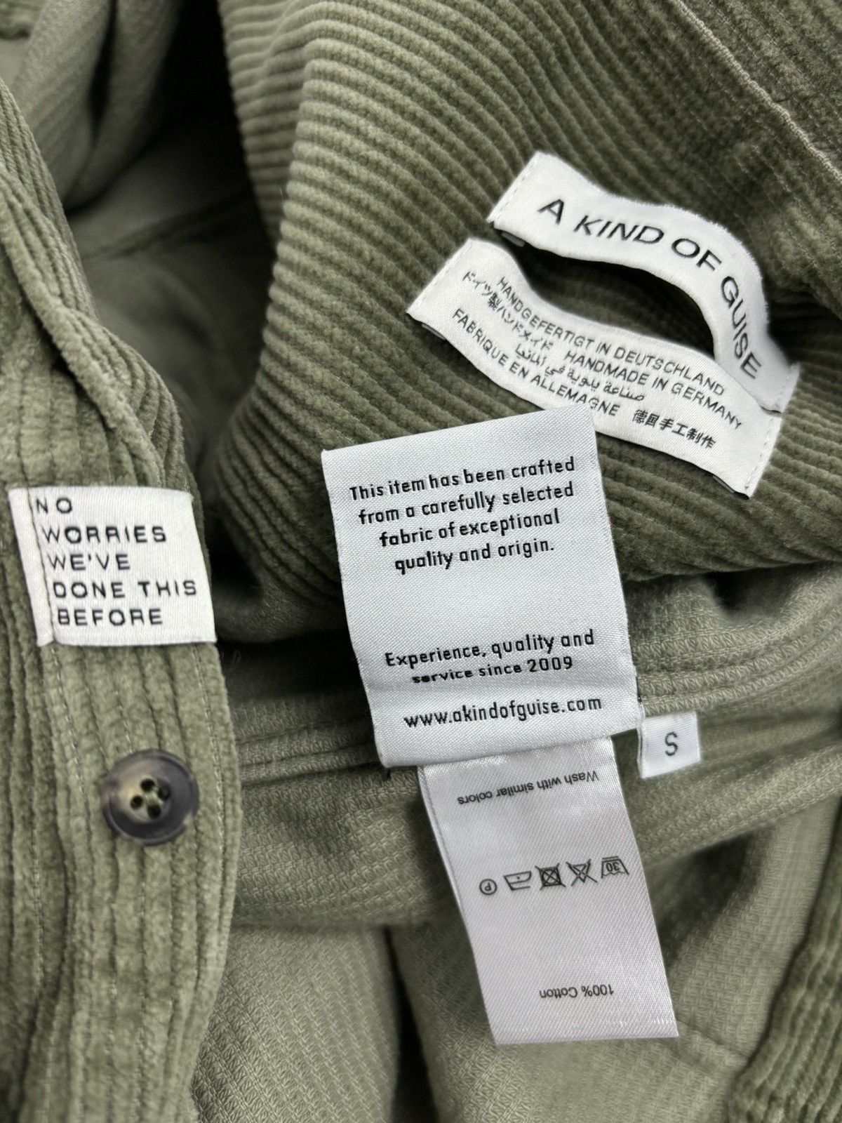 A Kind Of Guise RARE Сorduroy Garment-Dyed Cotton Long Sleeve Overshirt Germany Jacket Shirt S-M Size US M / EU 48-50 / 2 - 16 Thumbnail