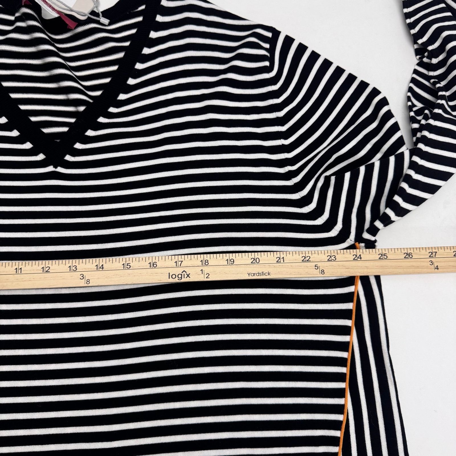 Marina Rinaldi Marina Rinaldi Stripe Ribbed Knit Sweater Top Black White XL Size 3XL / US 20-22 - 5 Thumbnail