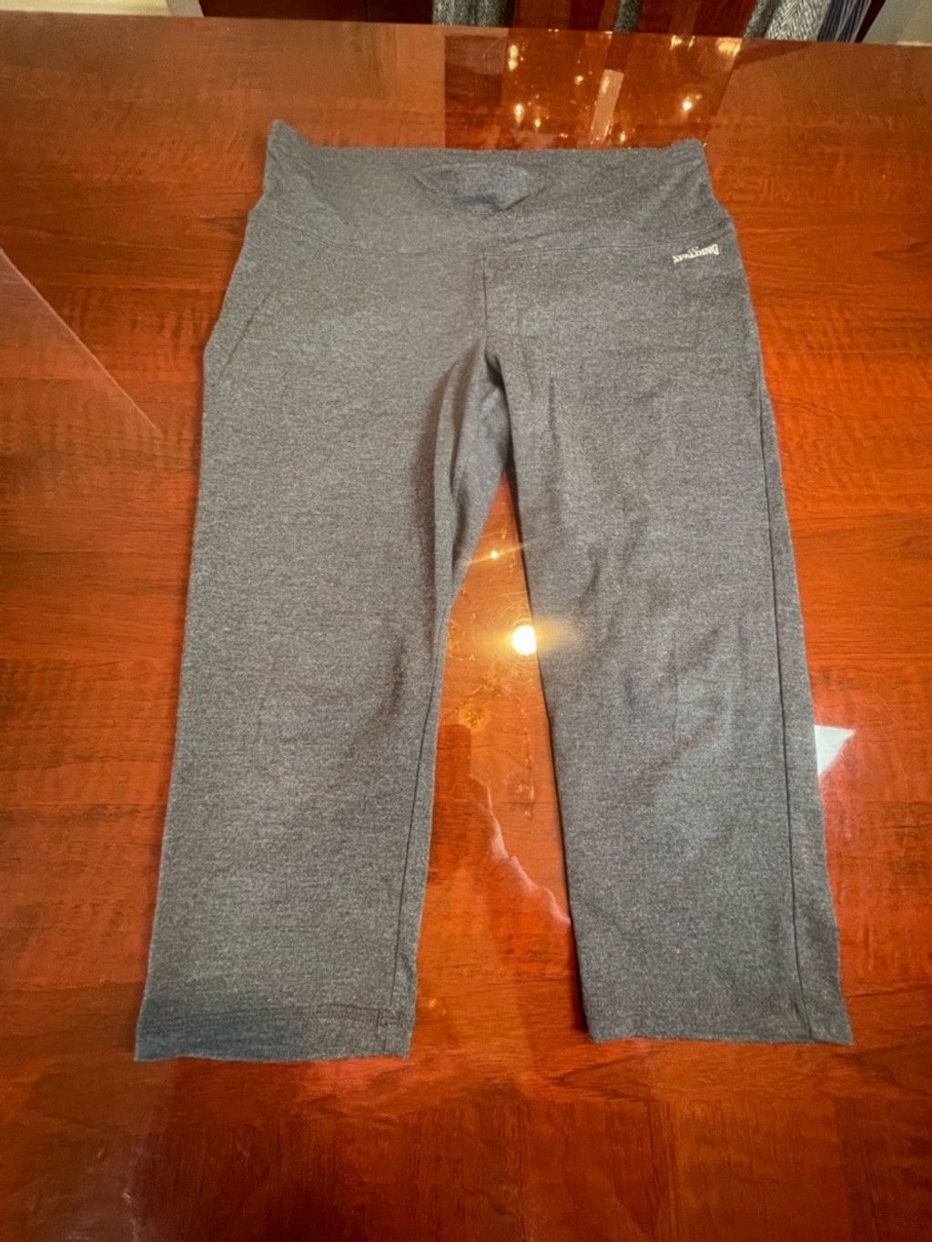 Spalding Spalding Gray Crop Yoga Leggings High Waisted Capris L Size 29" - 2 Thumbnail
