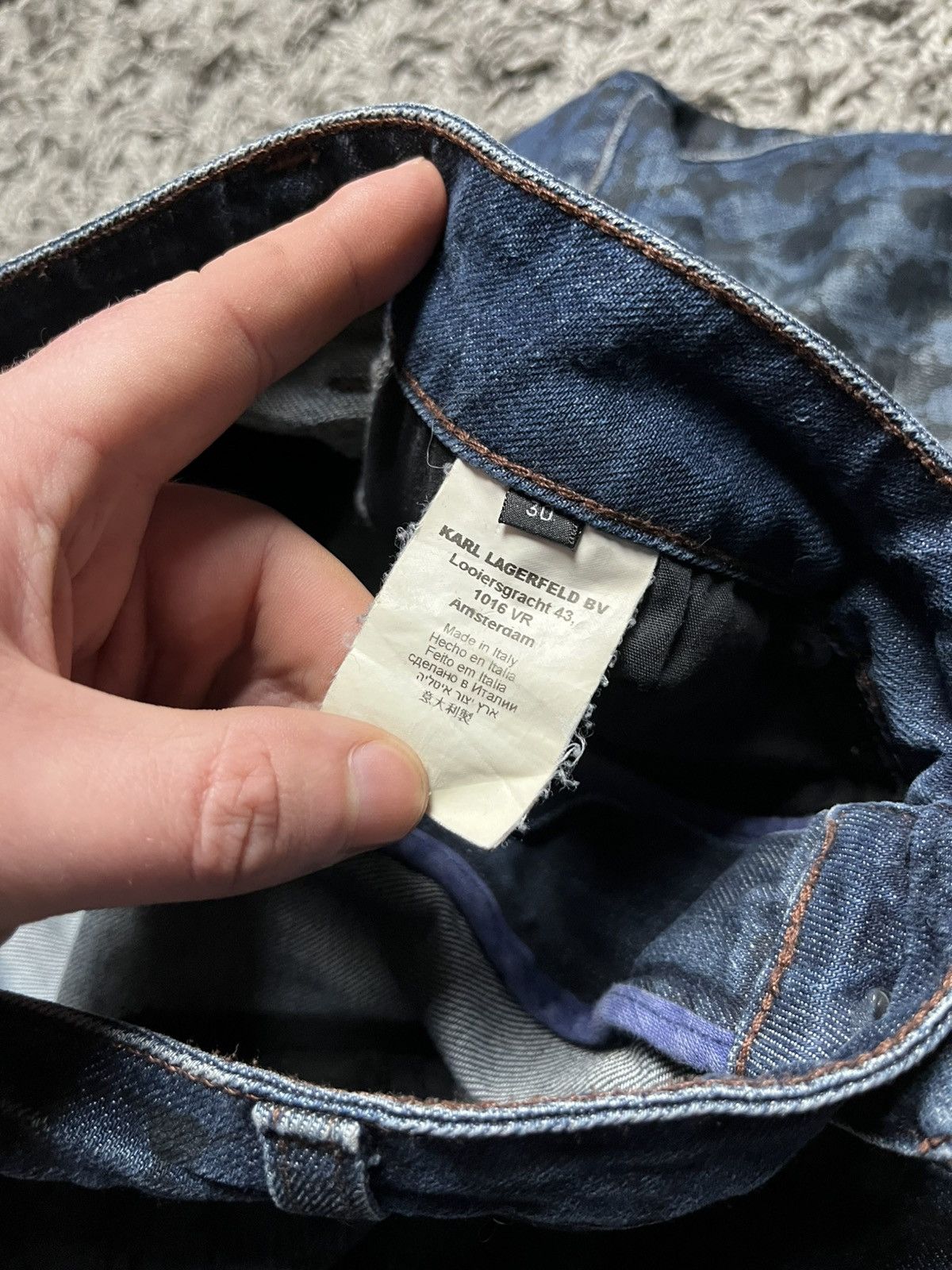 Karl Lagerfeld ARCHIVE Karl Lagerfeld "K" Silhouette Monogram Denim Pants Size US 30 / EU 46 - 8 Thumbnail