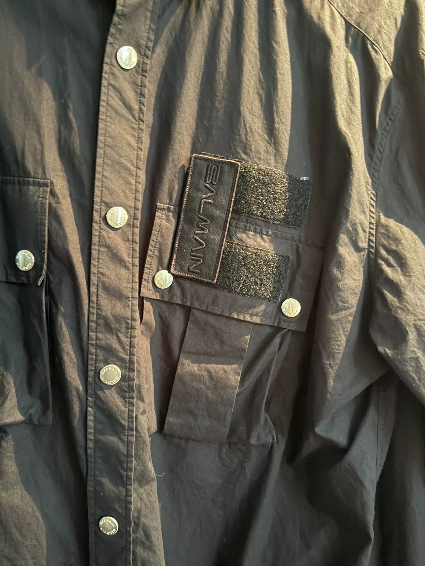 Balmain BALMAIN Solid Single-Breasted Pocket Shirt Size US M / EU 48-50 / 2 - 2 Thumbnail