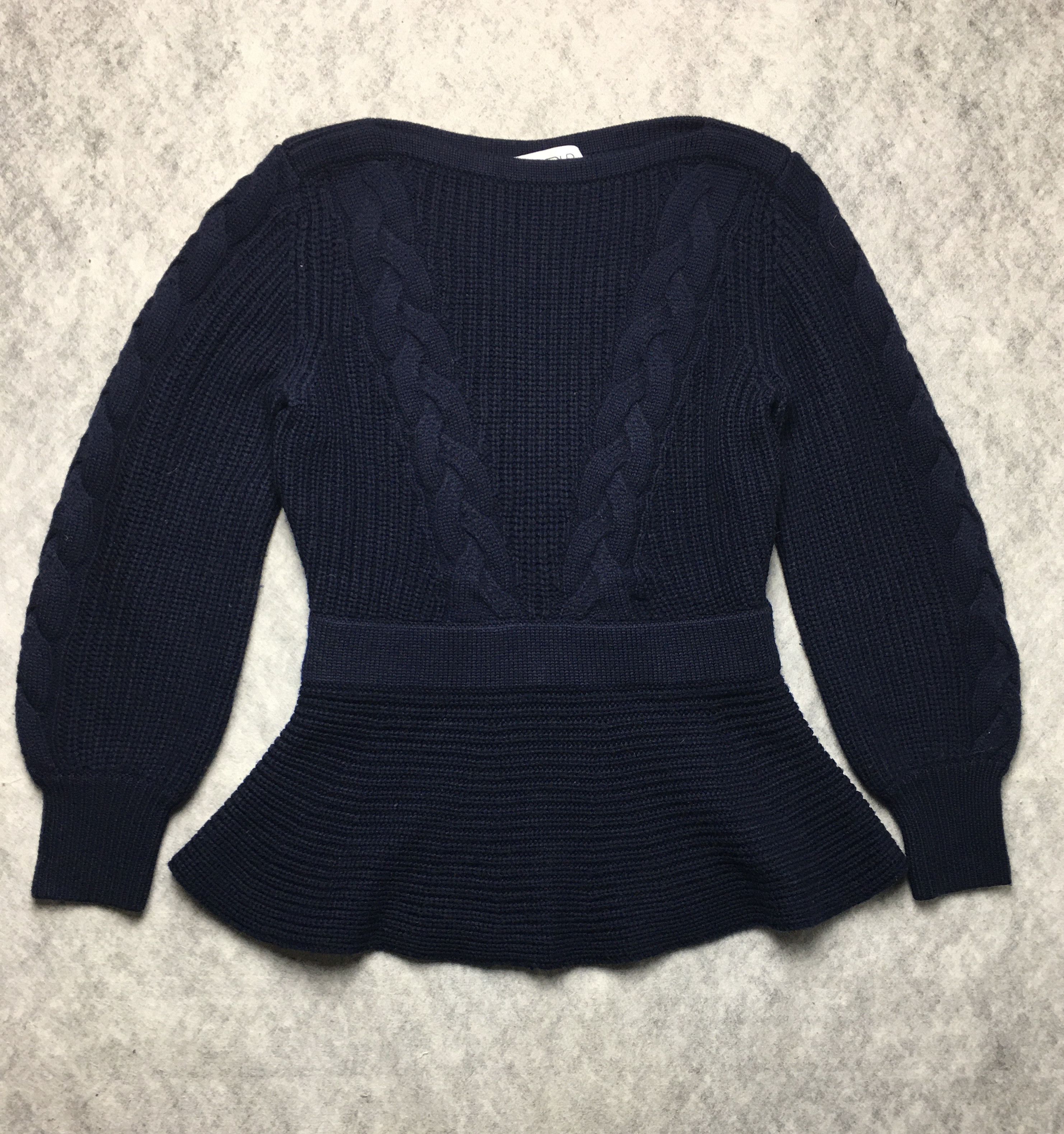 Other THE FOLD London Merino Wool Cable Knit Peplum Sweater Size M Size M / US 6-8 / IT 42-44 - 6 Thumbnail