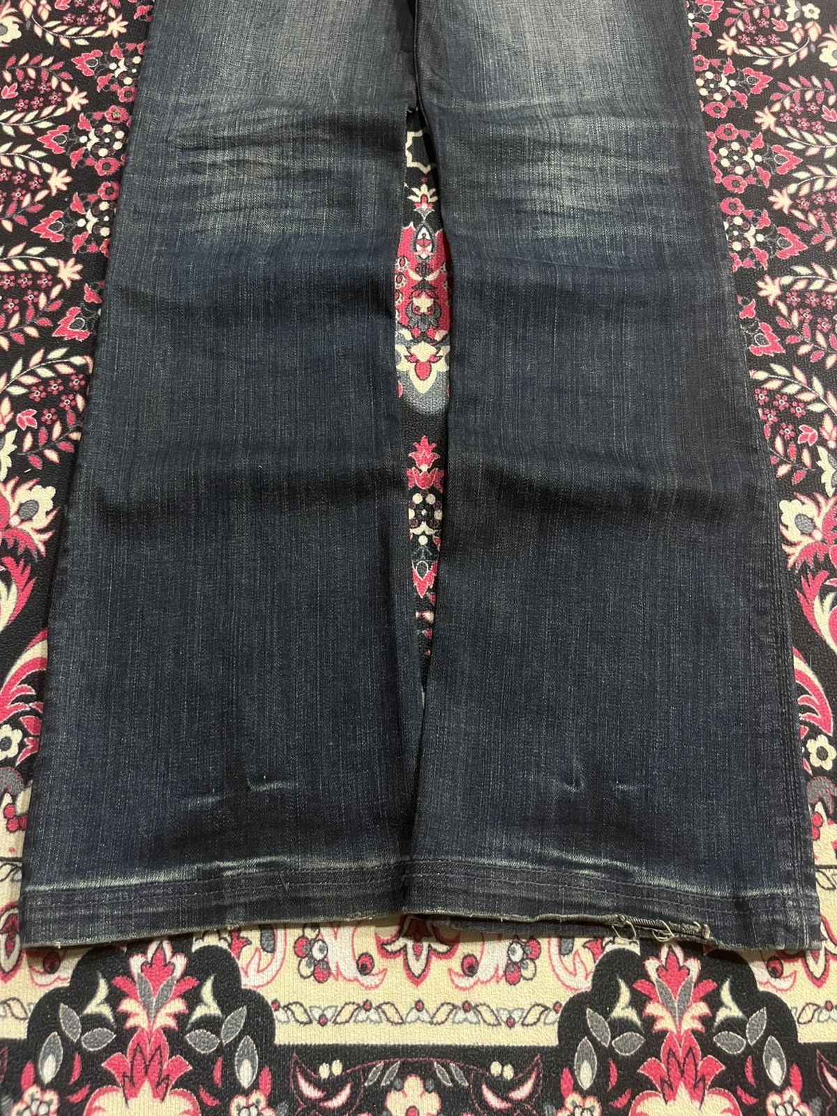 BUFFALO BOBS Vintage Buffalo Bobs Dark Washed Distressed Flare Jeans Size US 29 - 10 Thumbnail