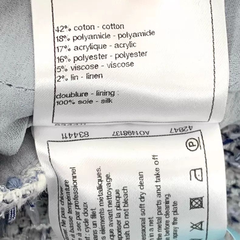 Chanel Chanel Cruise Series Blue Cotton Woven Thick Flower Bubble Size XS / US 0-2 / IT 36-38 - 7 Thumbnail