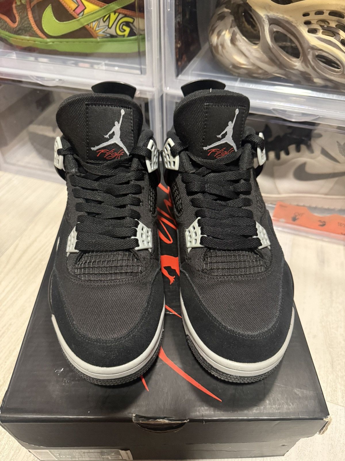 Jordan Brand Air Jordan 4 Retro SE Black Canvas Size US 9 / EU 42 - 4 Thumbnail