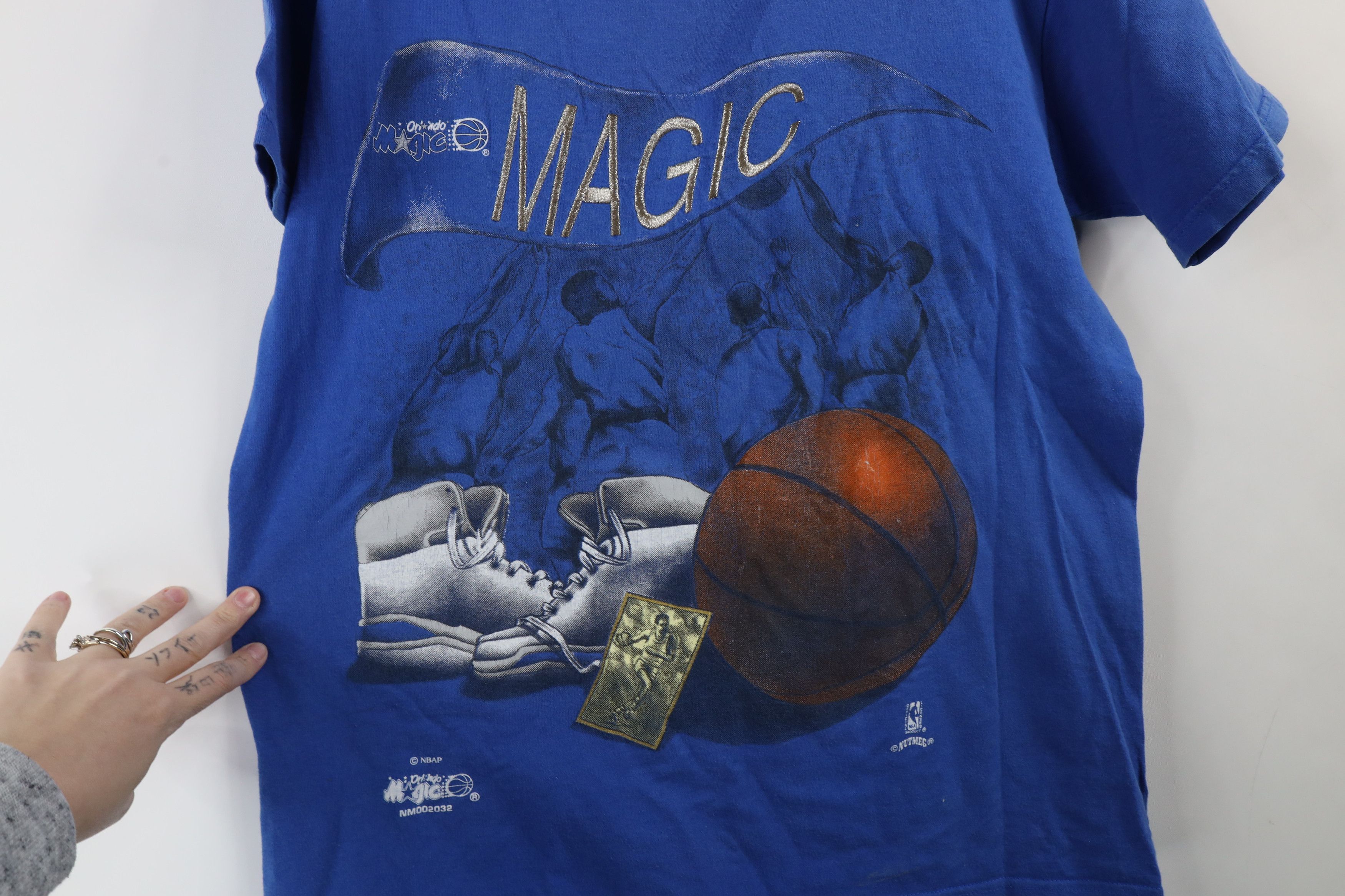 Vintage Vintage 90s Spell Orlando Magic Basketball T-Shirt Blue USA Size US M / EU 48-50 / 2 - 4 Thumbnail