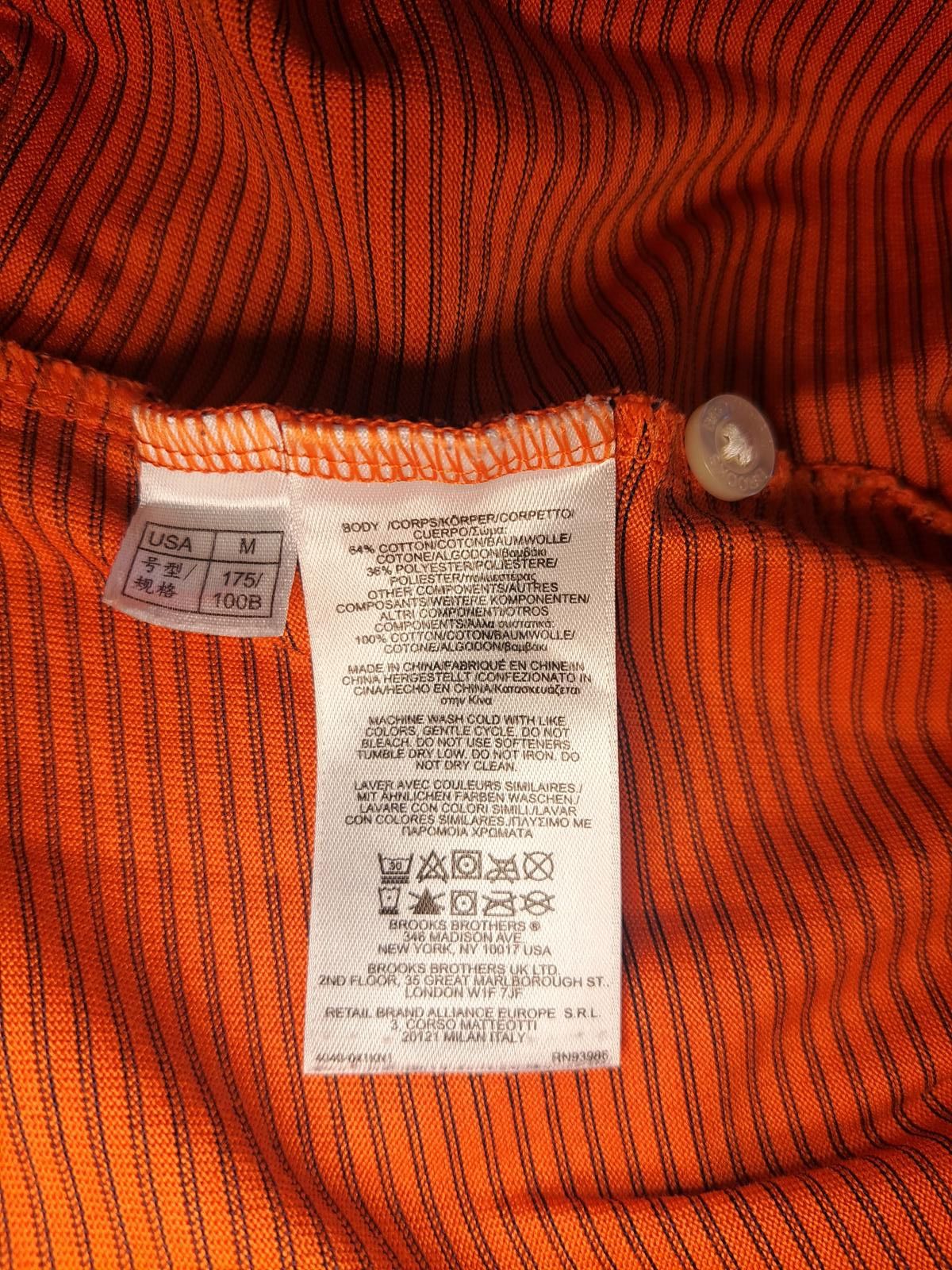 Brooks Brothers Brooks Brothers Polo Shirt Mens Medium Orange Striped Cotton Size US M / EU 48-50 / 2 - 4 Thumbnail