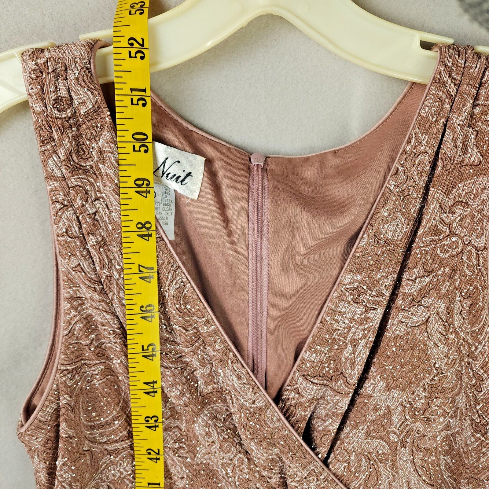 Vintage La Nuit Long Gown-Long Sleeve Jacket- Pink Paisely- Size 10 Size L / US 10 / IT 46 - 5 Thumbnail