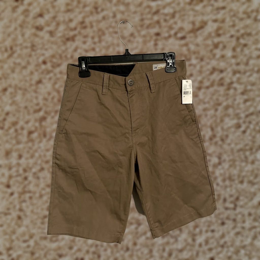 Volcom Volcom Chino Skate Shorts Men's 28 Beige Khaki Flat Front True to This New! Size US 28 / EU 44 - 1 Thumbnail