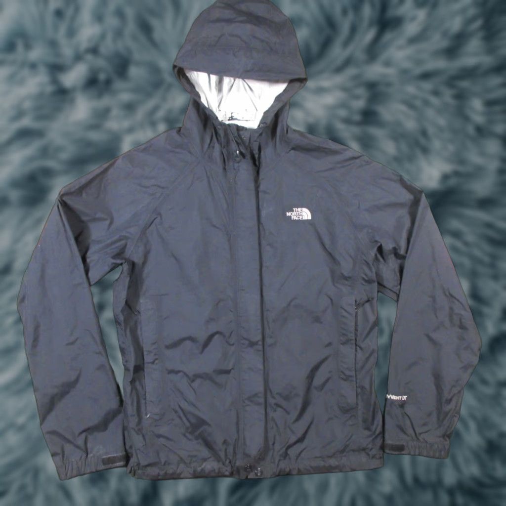 The North Face VINTAGE is not applicable; The North Face DryVent Rain Jacket Women M Black Hooded Sealed Waterproof Lightweight Mid-Length Logo Pockets Zip Size M / US 6-8 / IT 42-44 - 1 Thumbnail