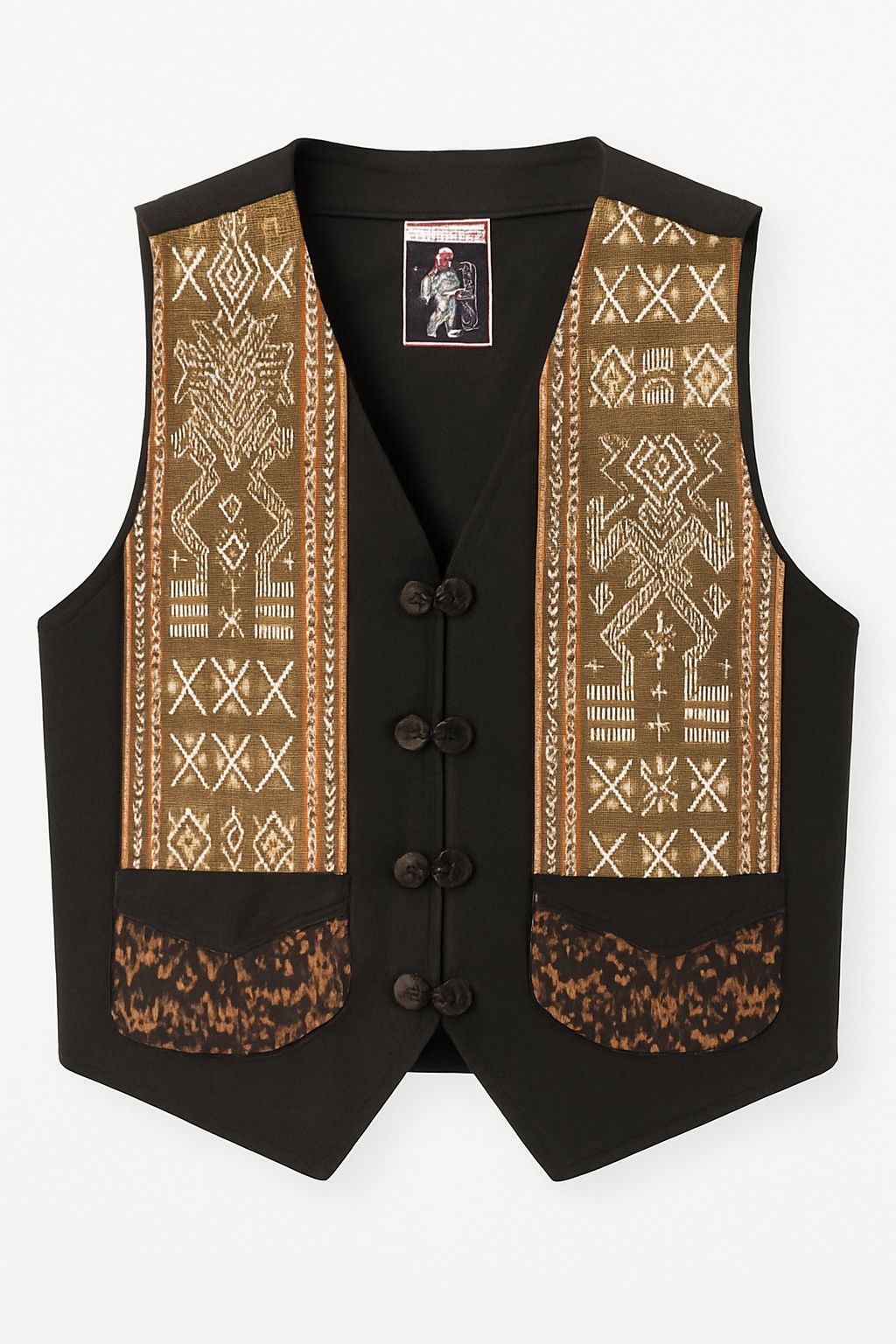 Vintage Ethnic Ikat Patterned Handmade Indonesian Tribal Waistcoat Size US M / EU 48-50 / 2 - 1 Thumbnail