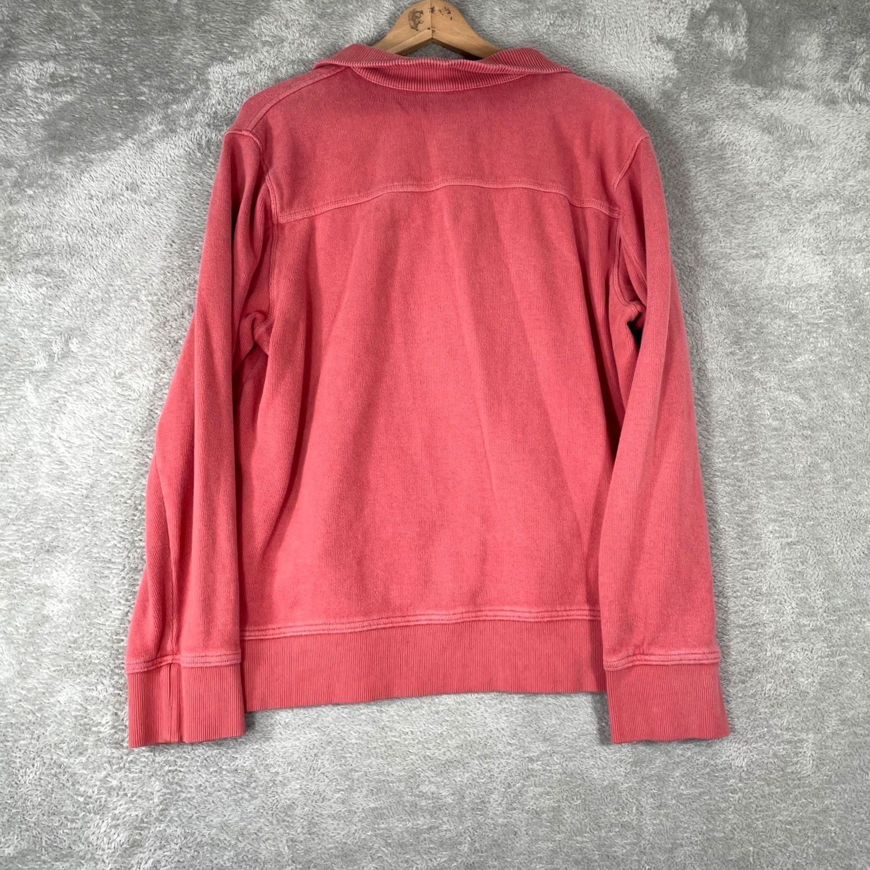 Eddie Bauer Eddie Bauer Sweater Mens Large Pink Cotton Ribbed Quarter Zip Pullover Gorpcore Size US L / EU 52-54 / 3 - 2 Thumbnail