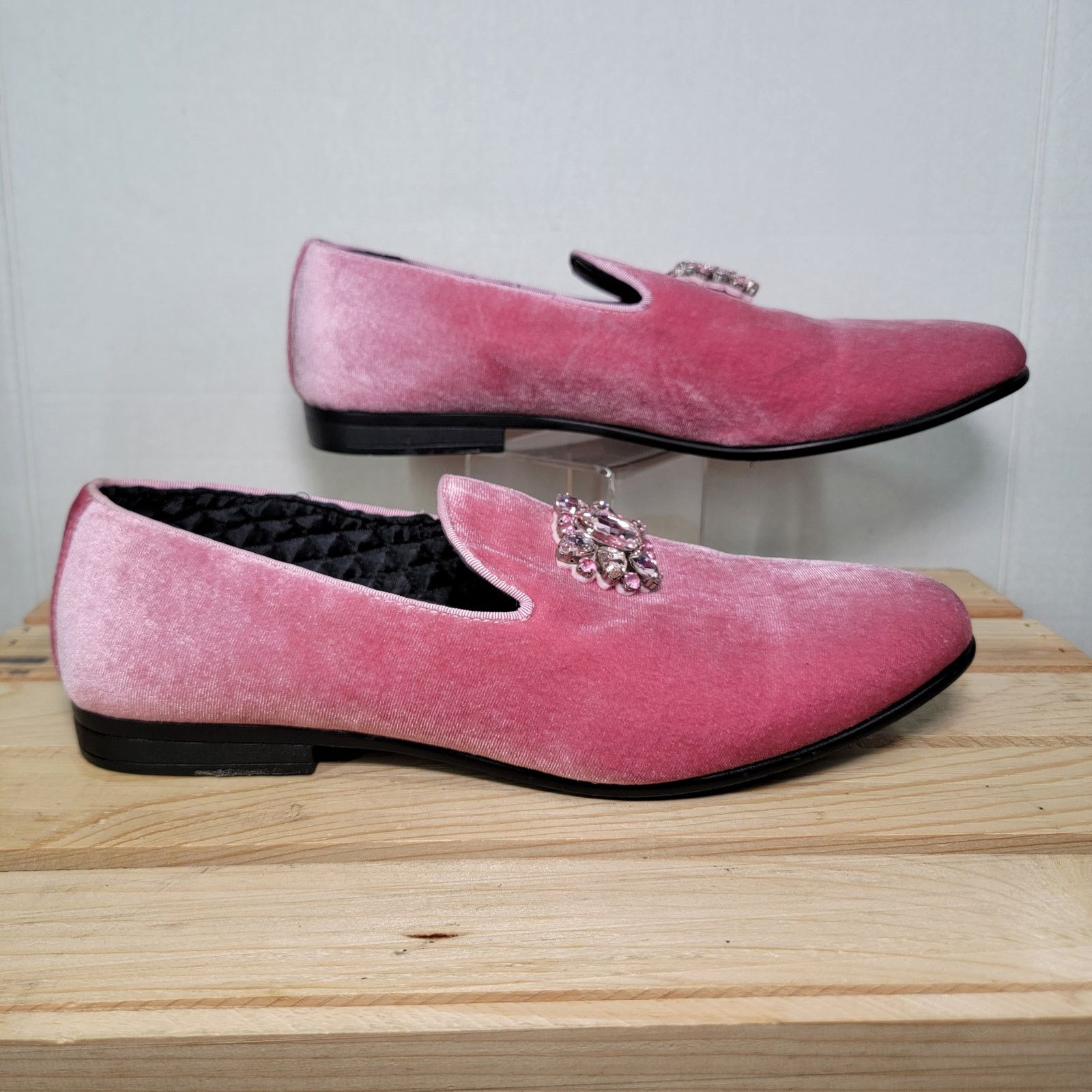 Other Amali Men's Pink Velvet Shoes w/ Large Jewels - Size 11 Size US 11 / EU 44 - 5 Thumbnail