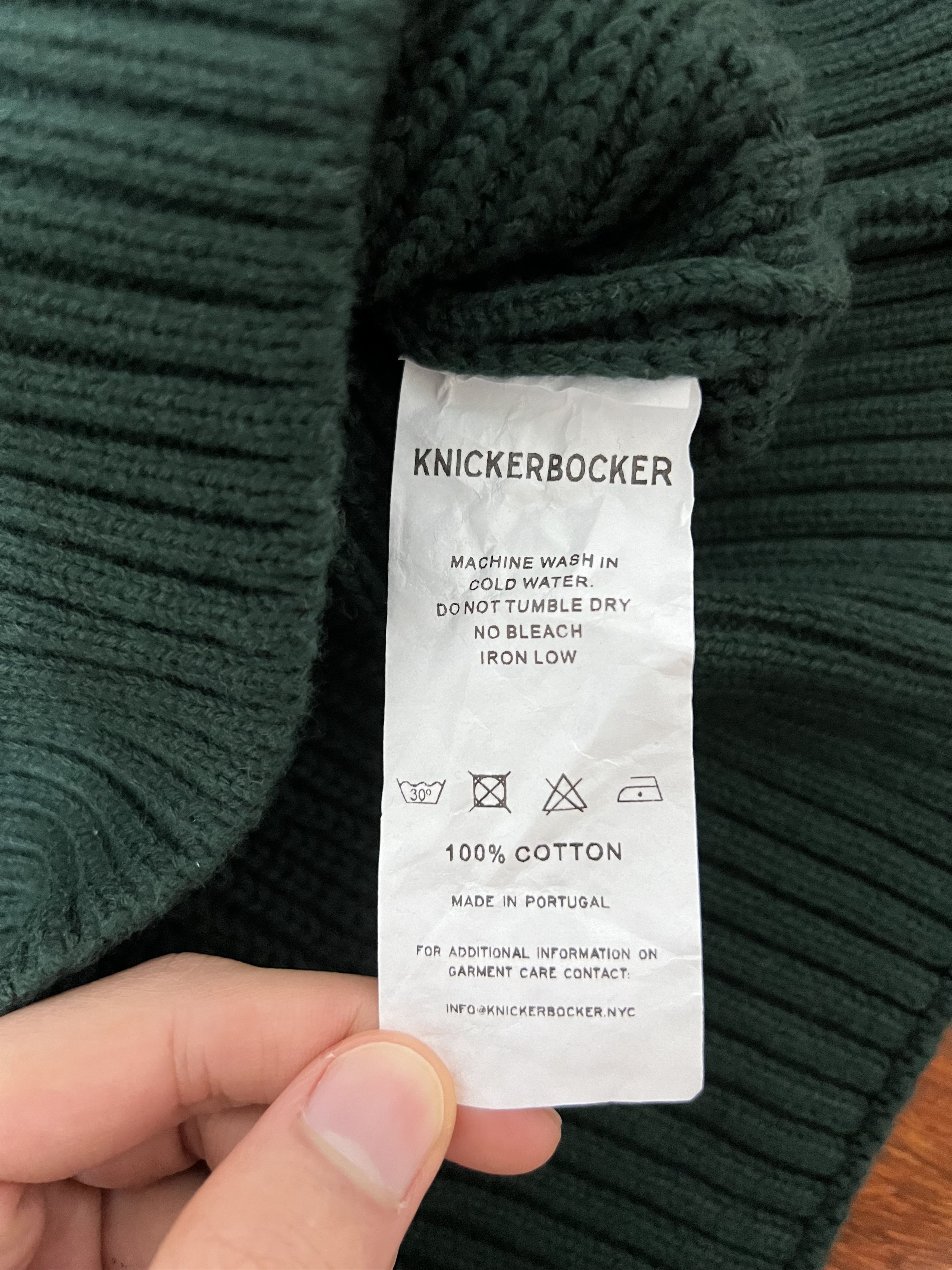 Knickerbocker Mfg Co 💚 Knickerbocker Heavy Rib Cotton Sweater Sycamore NEW Size US M / EU 48-50 / 2 - 11 Thumbnail
