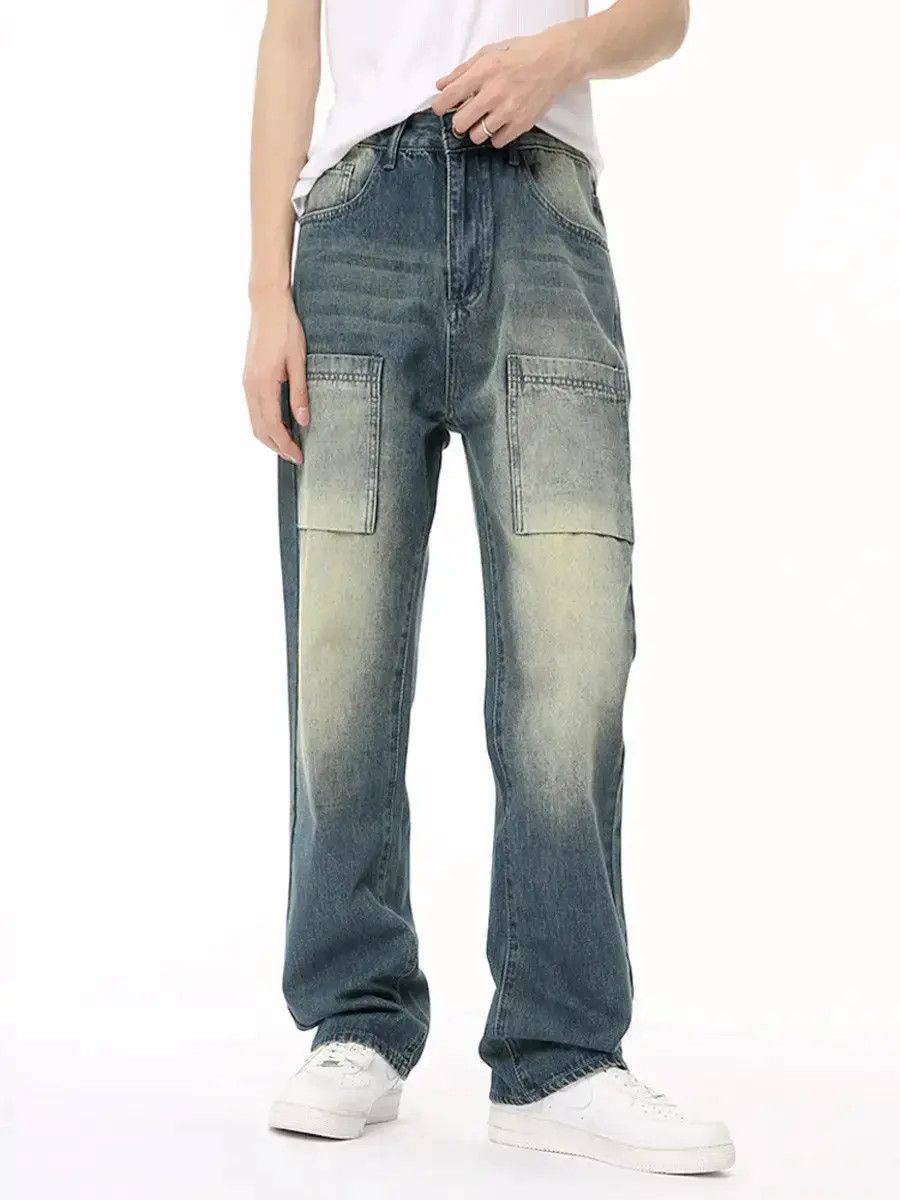 Japanese Brand Retro loose pocket patchwork jeans Size US 32 / EU 48 - 6 Thumbnail