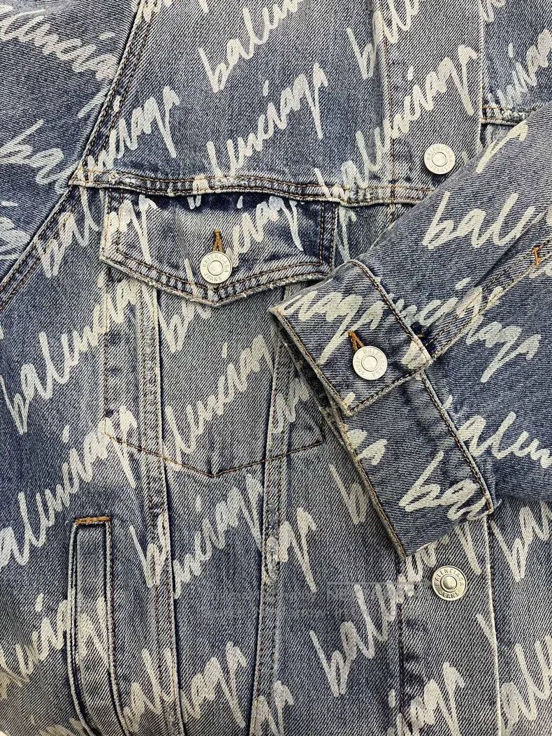 Balenciaga Balenciaga Logo print denim jacket Size XS / US 0-2 / IT 36-38 - 4 Thumbnail
