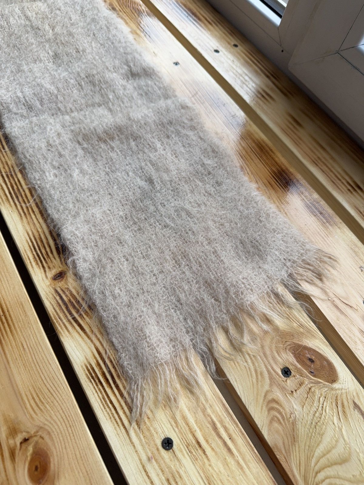 Japanese Brand Retro 80s Rare Vintage All Mohair Plus Scotland Fuzzy Scarf Size ONE SIZE - 6 Thumbnail