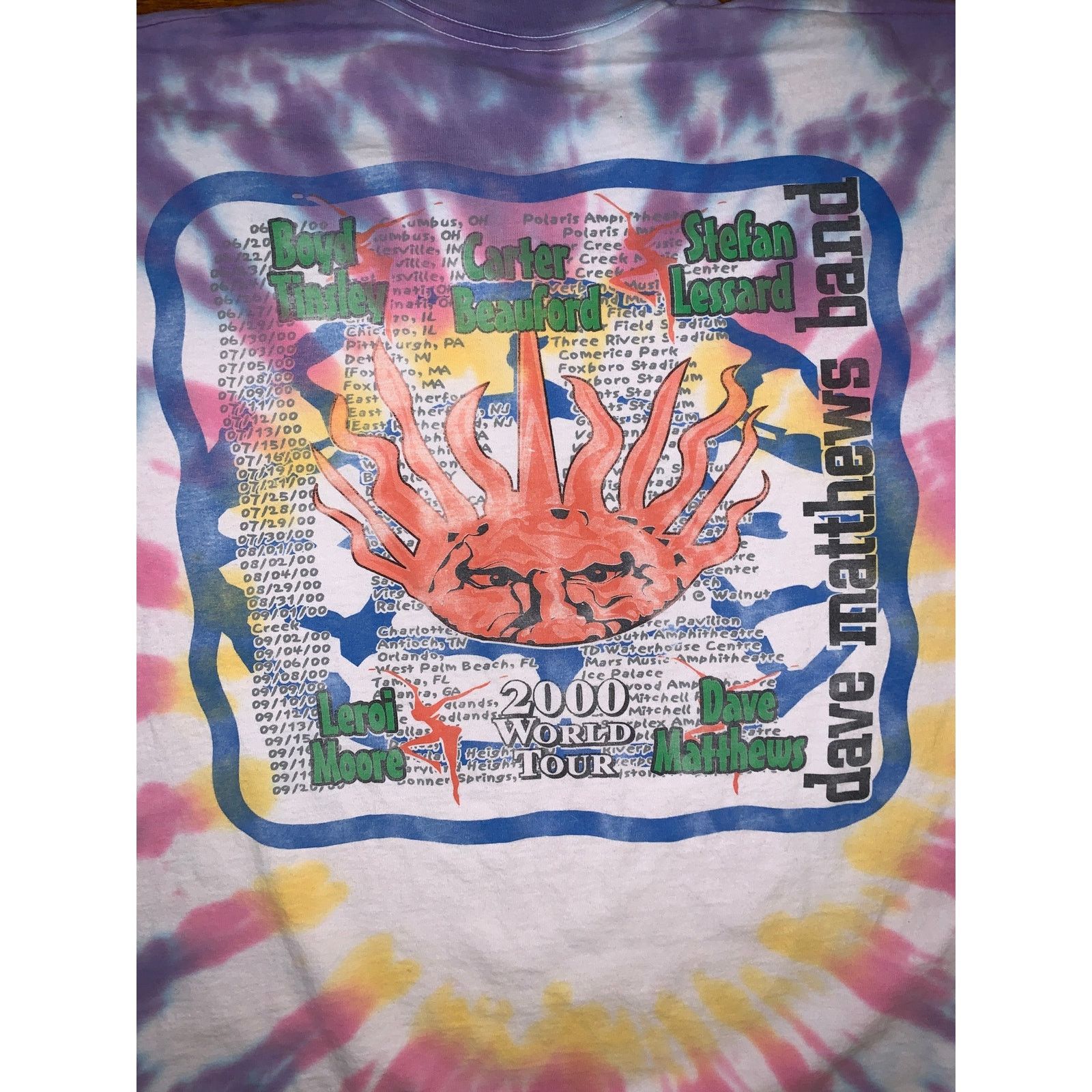 Band Tees × Other × Vintage VTG Dave Matthews Band Tour Shirt XL Tie Dye Fire Dancer Size US XL / EU 56 / 4 - 4 Thumbnail