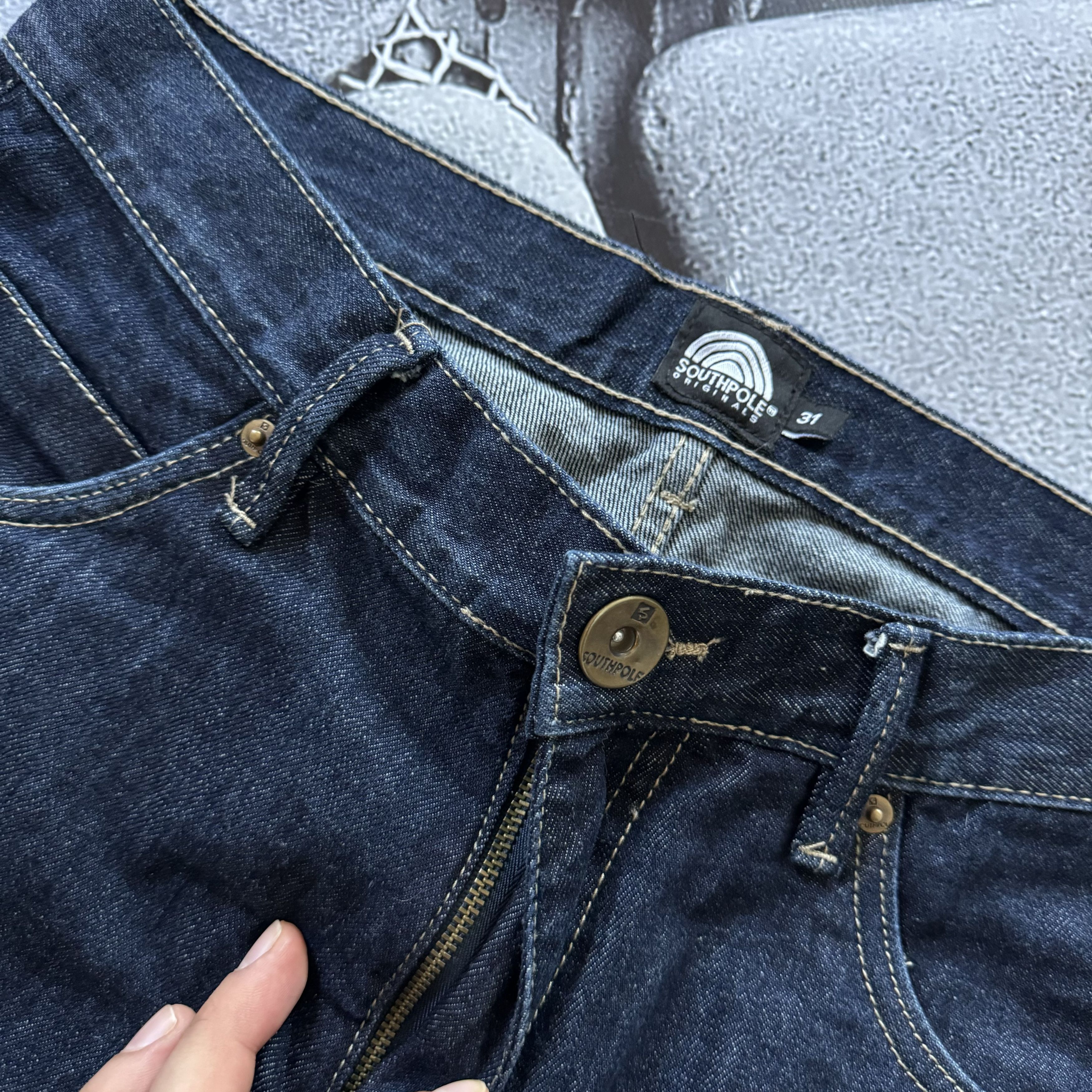 JNCO × Southpole × Vintage SOUTHPOLE VINTAGE DENIM BAGGY JEANS Y2K FADED Size US 31 - 4 Thumbnail