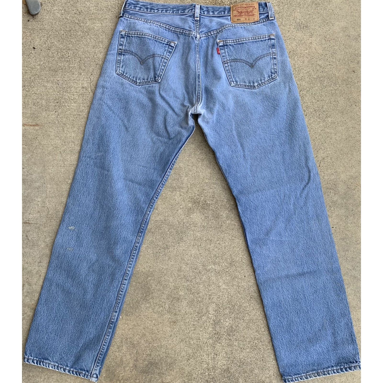 Levi's VINTAGE Levi’s jeans 501 Button Fly USA Made 34 Waist 32 Inseam Men Denim Blue 5-Pocket 501 Model Leather Belt Loops Shoes Size US 36 / EU 52 - 5 Thumbnail