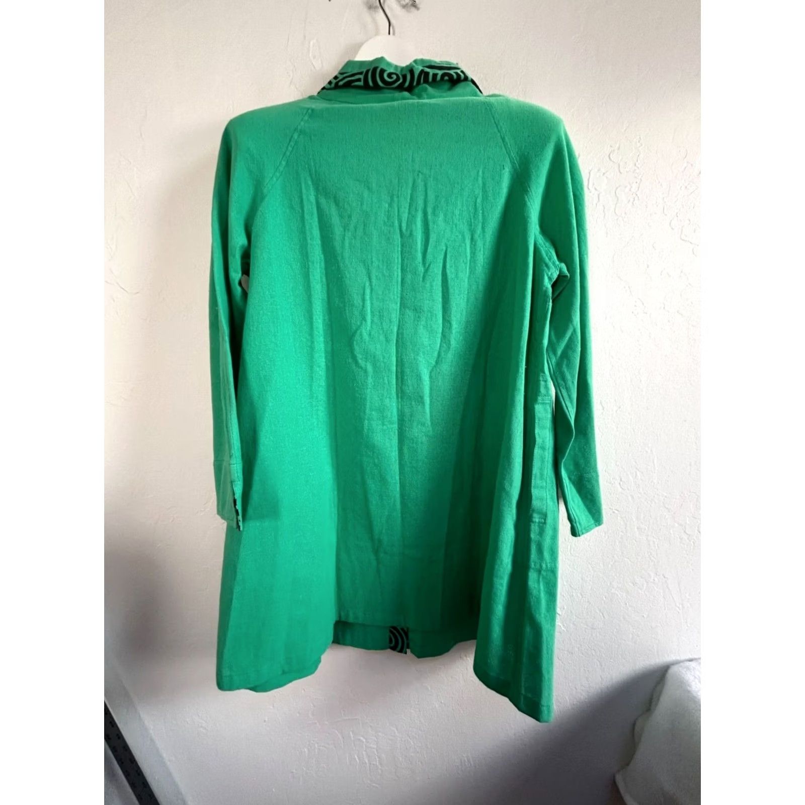 Vintage Cupcake International Coat Jacket Womens Swing 3/4 Sleeve Medium Green Black New Size M / US 6-8 / IT 42-44 - 2 Thumbnail