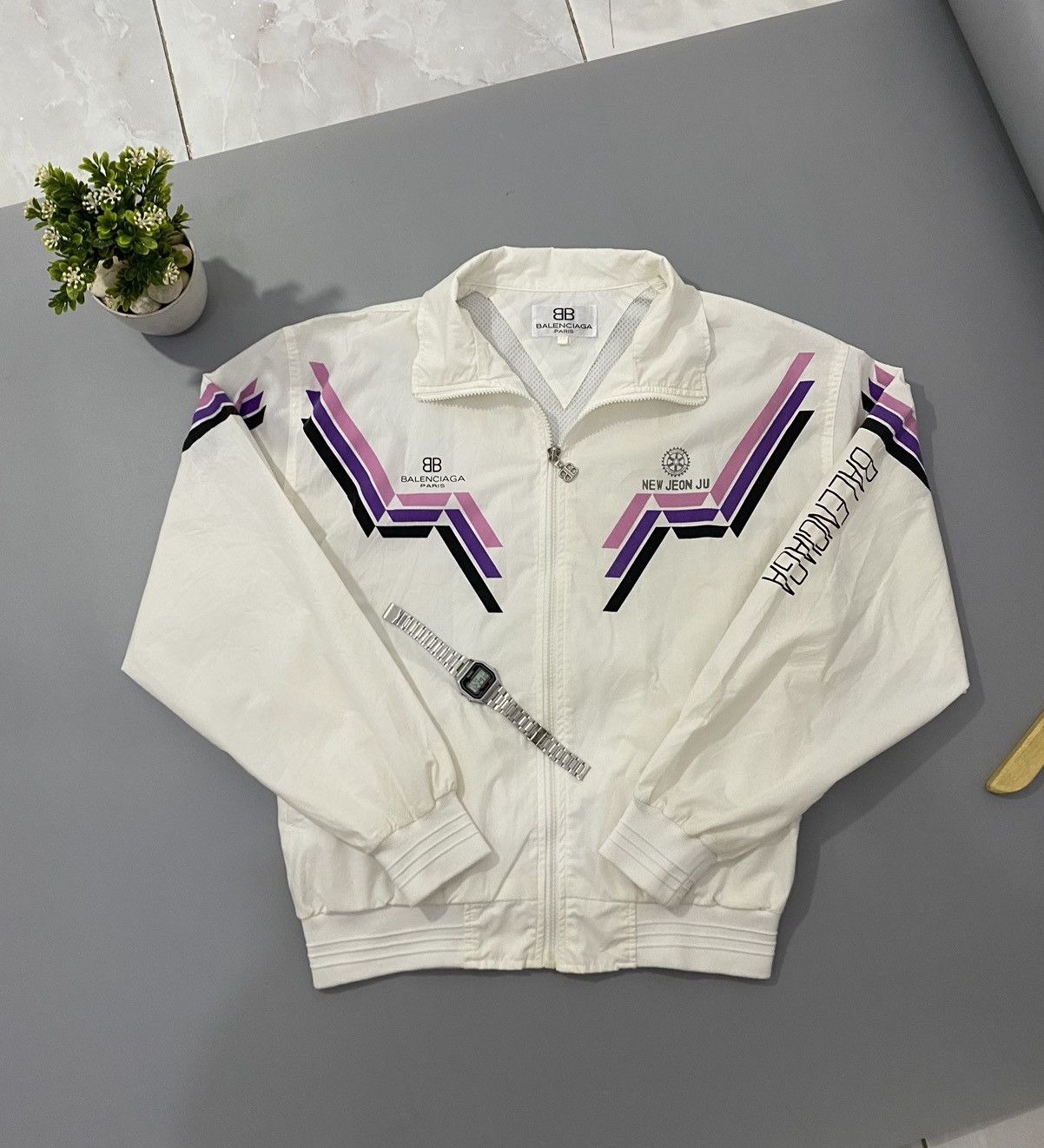 Balenciaga 💥Rare💥80s 90s Balenciaga Track Jacket Size US L / EU 52-54 / 3 - 2 Thumbnail