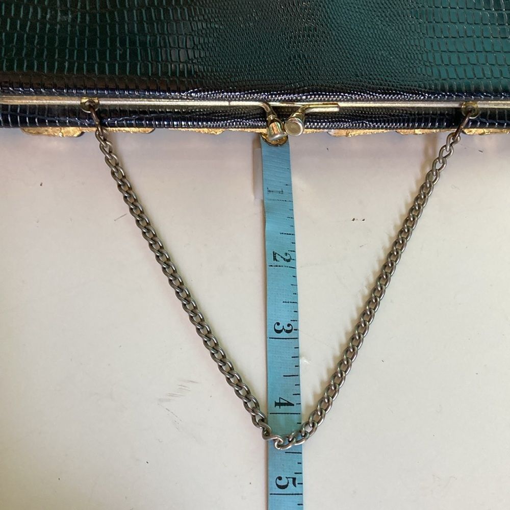 Vintage Vintage Lizard Clutch Handbag Black with Chain Handle 6 X 9 Size ONE SIZE - 15 Thumbnail
