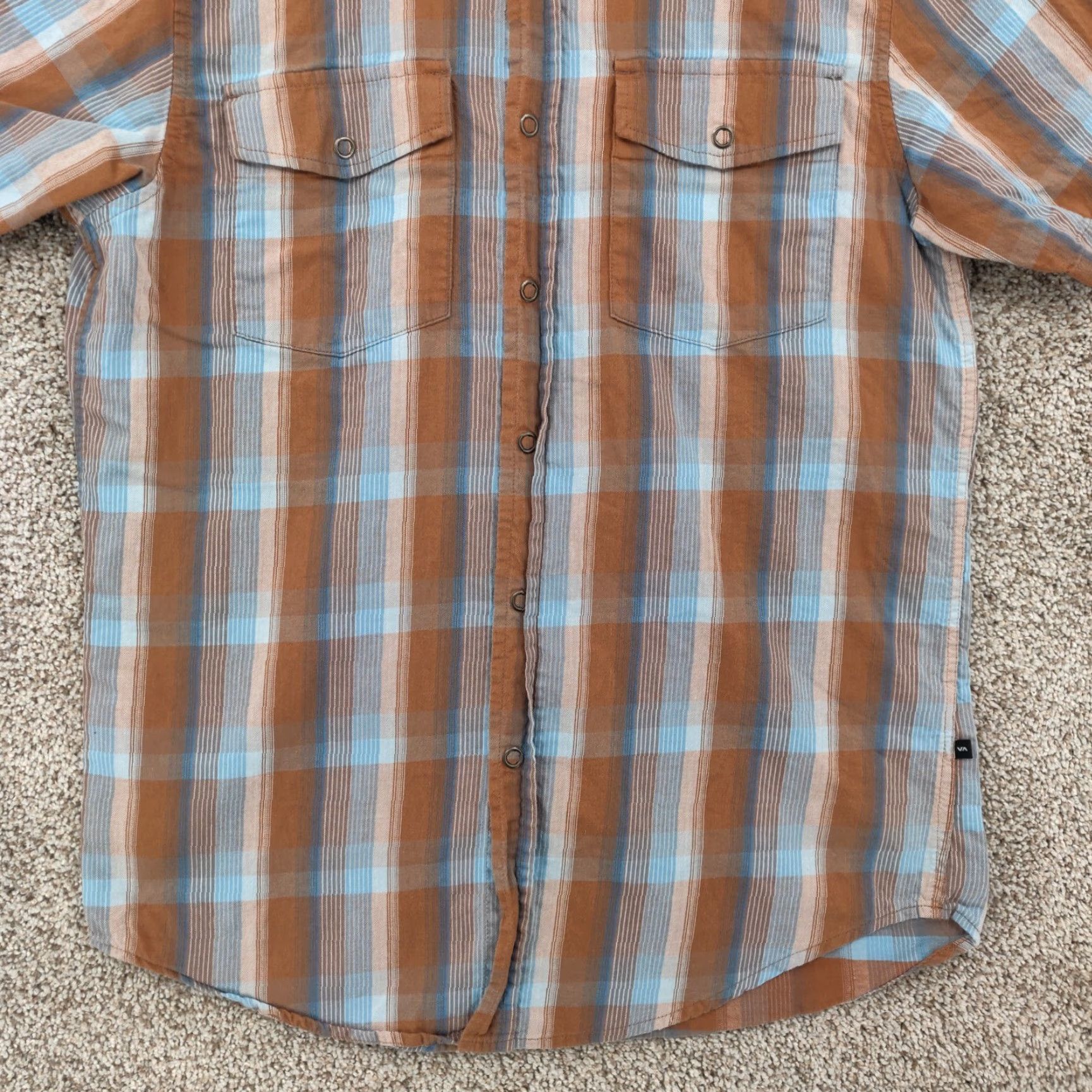 RVCA RVCA Shirt Mens Small S Plaid Short Sleeve Snap Button Skater Pockets Vintage: No Size US S / EU 44-46 / 1 - 5 Thumbnail