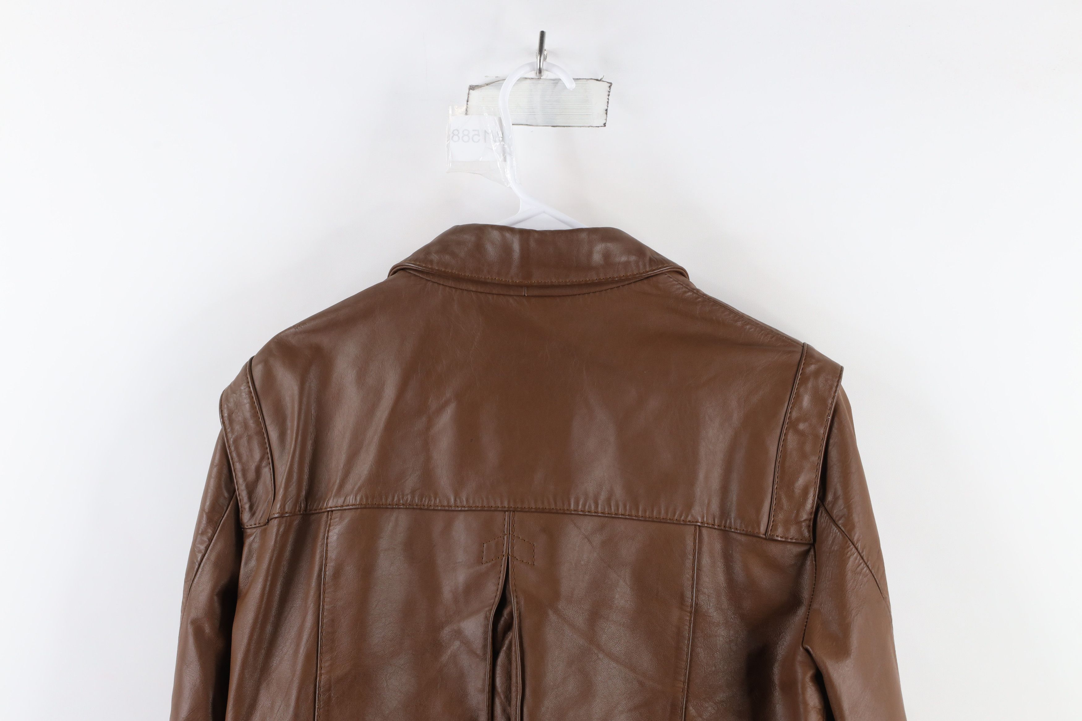 Vintage Vintage 70s Streetwear Lined Leather Bomber Jacket Brown Size US L / EU 52-54 / 3 - 15 Thumbnail