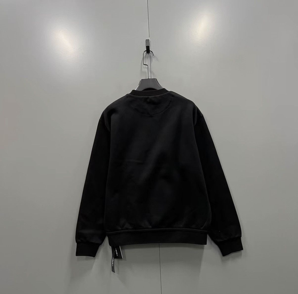 Prada Prada Black Flocked Logo Crew Neck Sweatshirt J41 Size US L / EU 52-54 / 3 - 2 Thumbnail