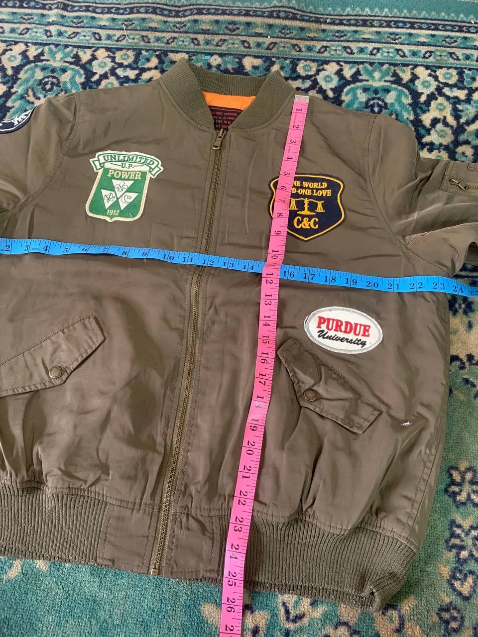 Vintage Bomber Jacket Army Style Sweater Jacket Medium Size US M / EU 48-50 / 2 - 6 Thumbnail