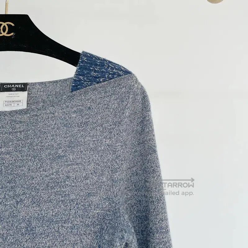 Chanel Chanel Gray Cashmere Long Sleeve Dress . Size S / US 4 / IT 40 - 3 Thumbnail