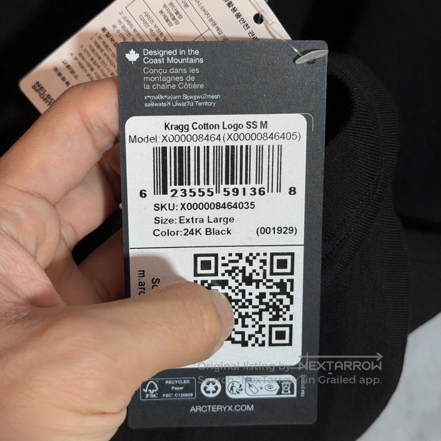Arc'teryx Arcteryx Kragg Cotton Logo SS T-shirt. Size US XL / EU 56 / 4 - 6 Thumbnail