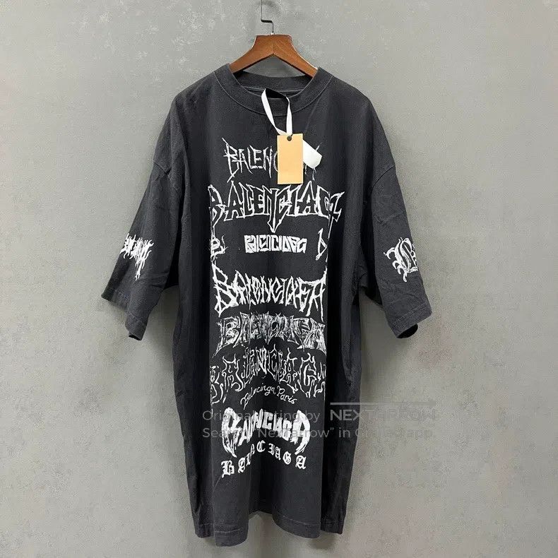 Balenciaga Balenciaga Letter Printed Round Neck Short-sleeve T-shirt Size US L / EU 52-54 / 3 - 1 Thumbnail