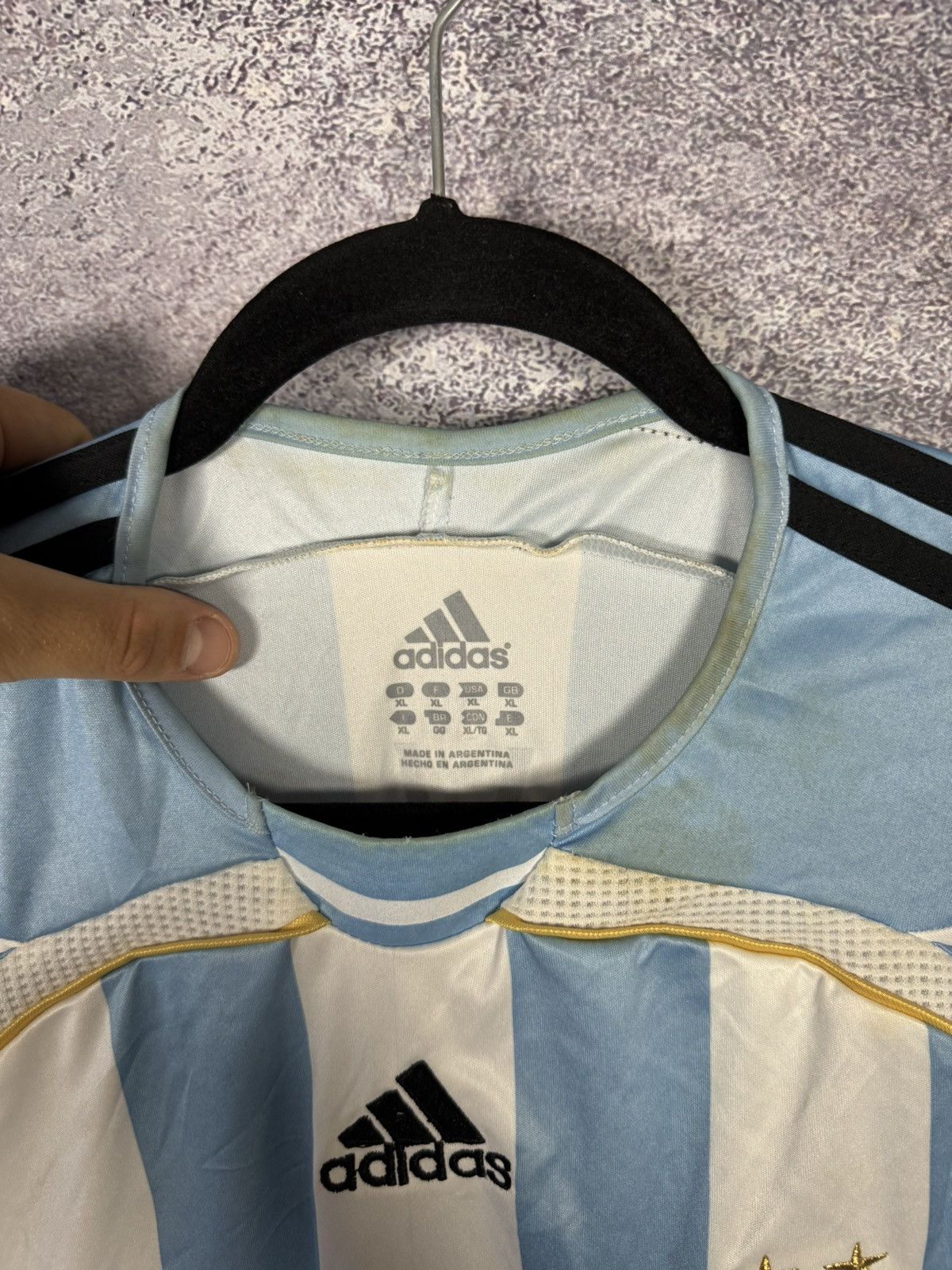 Adidas TEVEZ Argentina National Team 2006 Adidas Soccer Jersey Size US XL / EU 56 / 4 - 9 Thumbnail