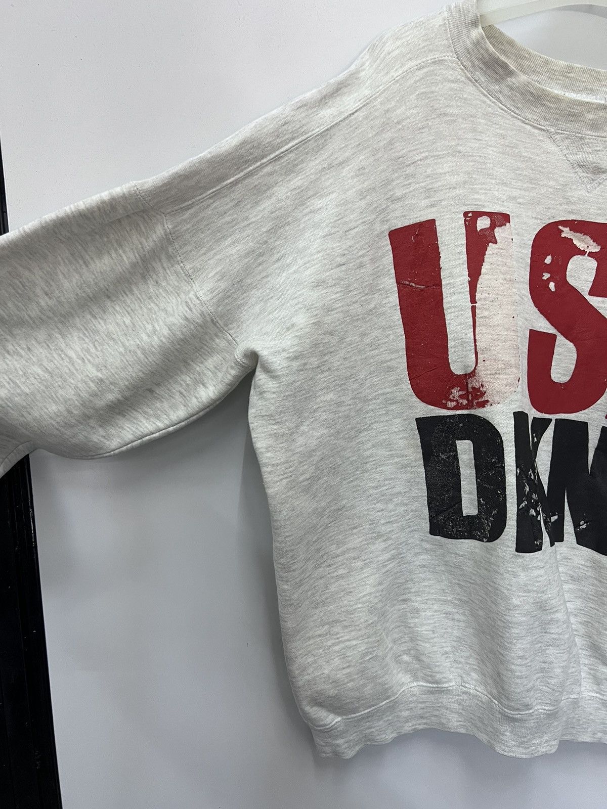 DKNY × Donna Karan × Vintage 🔥 Vintage DKNY Made in USA Distressed logo sweatshirt Size US XL / EU 56 / 4 - 5 Thumbnail