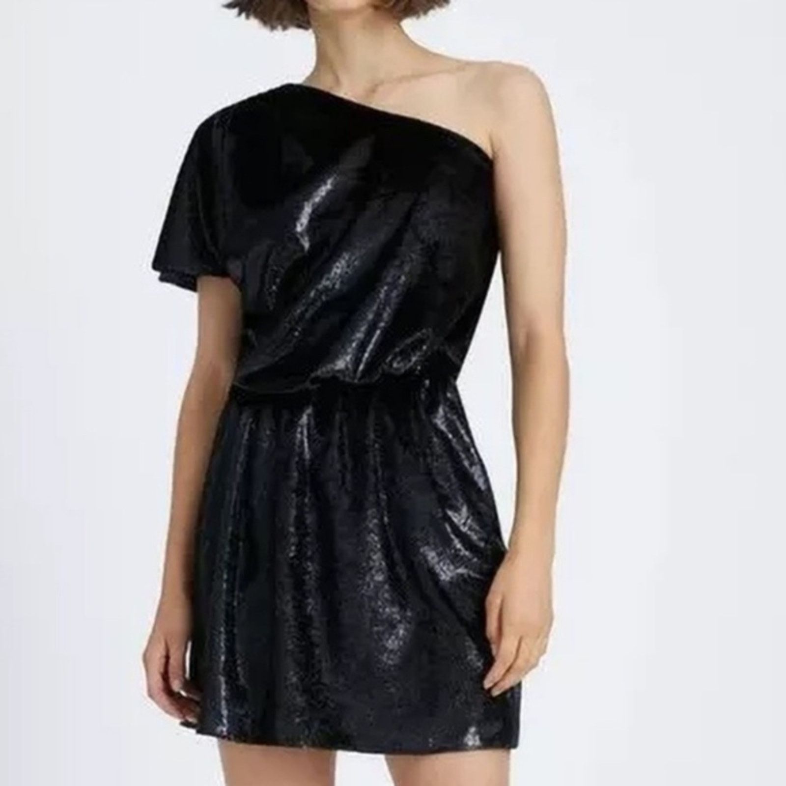 7 For All Mankind 7 For All Mankind. New! One Shoulder Velour Dress. Size L / US 10 / IT 46 - 2 Thumbnail
