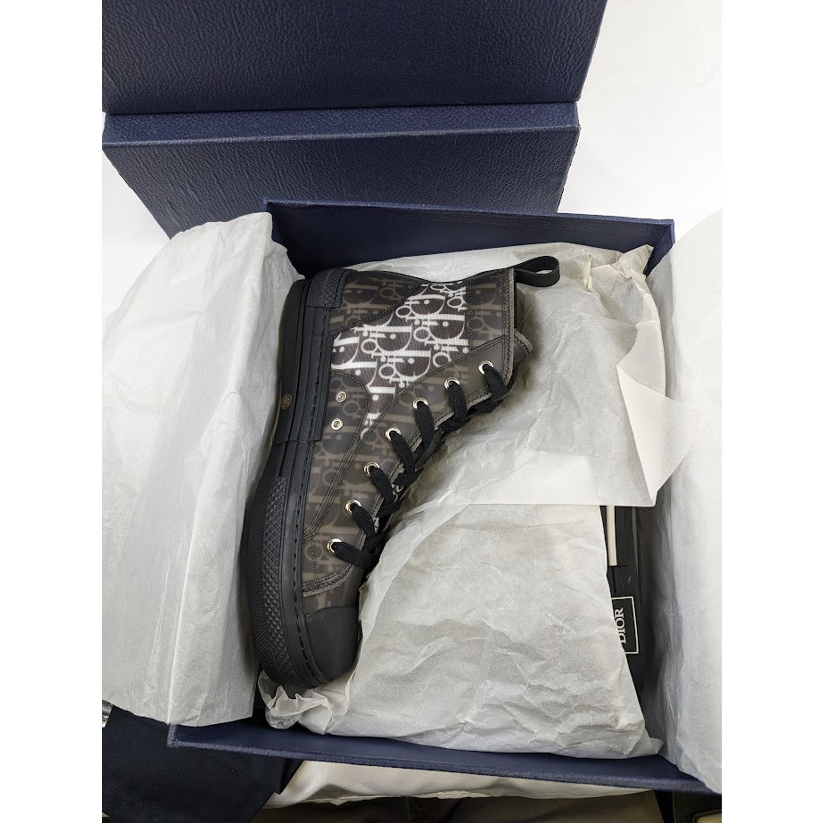 Dior o1rshd1 B23 Oblique High-Top Sneakers in Black / White Size US 8 / EU 41 - 21 Thumbnail
