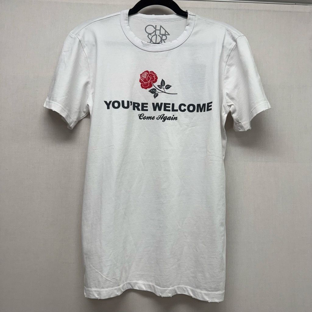Chaser Brand Women's Chaser White 'You're Welcome S Sleeve Graphic Tee S Size S / US 4 / IT 40 - 1 Thumbnail