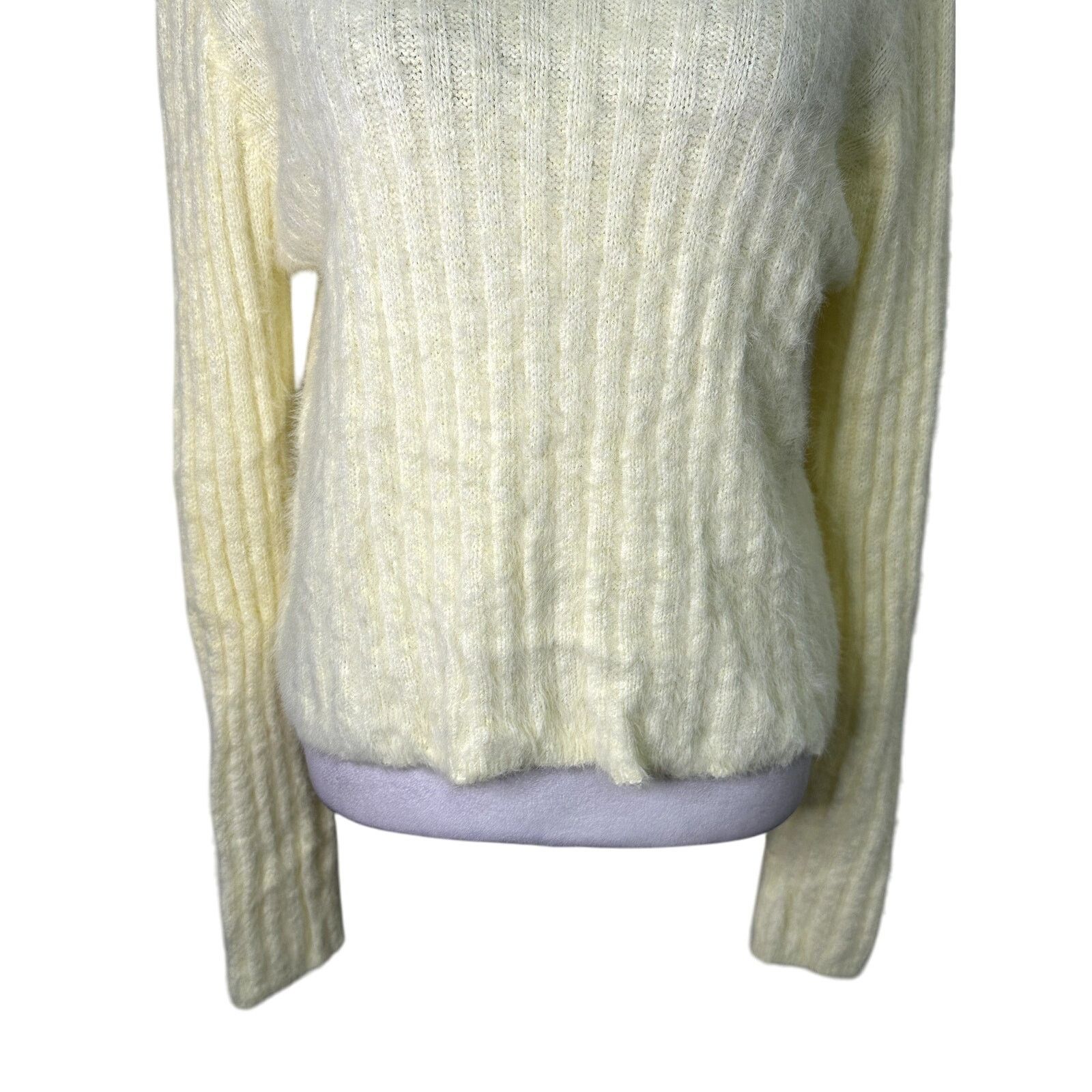Other Cotton Emporium Fuzzy Sweater Long Sleeve Butter Yellow L Size L / US 10 / IT 46 - 3 Thumbnail